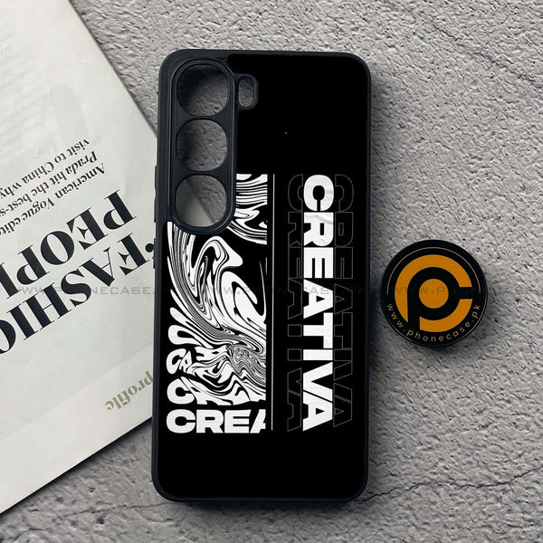 Vivo V40 Lite (IDN) - Creative - Premium Metal Printed soft Bumper Shock Proof Case