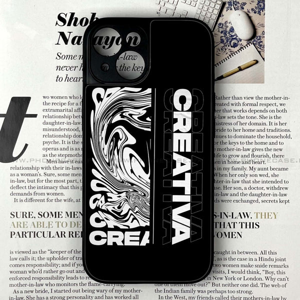 iPhone 15 - Creative - Premium Printed Glass soft Bumper Shock Proof Case