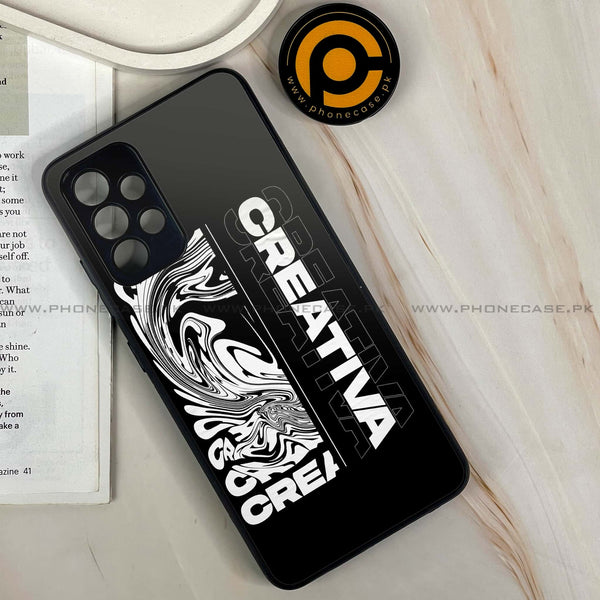 Samsung Galaxy A13 - Creative - Premium Printed Glass soft Bumper Shock Proof Case CS-34616 CS-35566