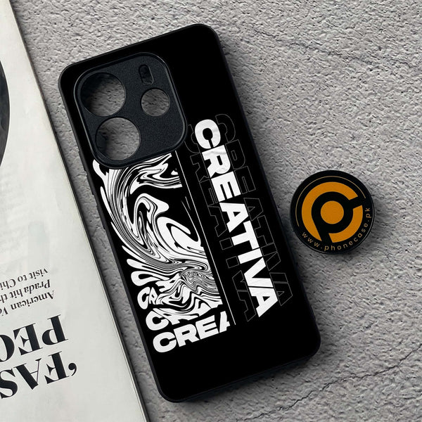 Xiaomi Redmi Note 14 - Creative - Premium Printed Glass soft Bumper Shock Proof Case
