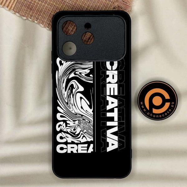 Tecno Spark 40 - Creative - Premium Metal Printed soft Bumper shock Proof Case