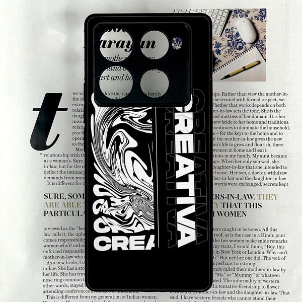 Infinix Note 40 Pro 4G -  Creative - Premium Printed Glass soft Bumper shock Proof Case