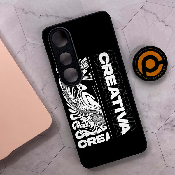 Vivo V50 Lite - Creative - Premium Metal Printed soft Bumper shock Proof Case
