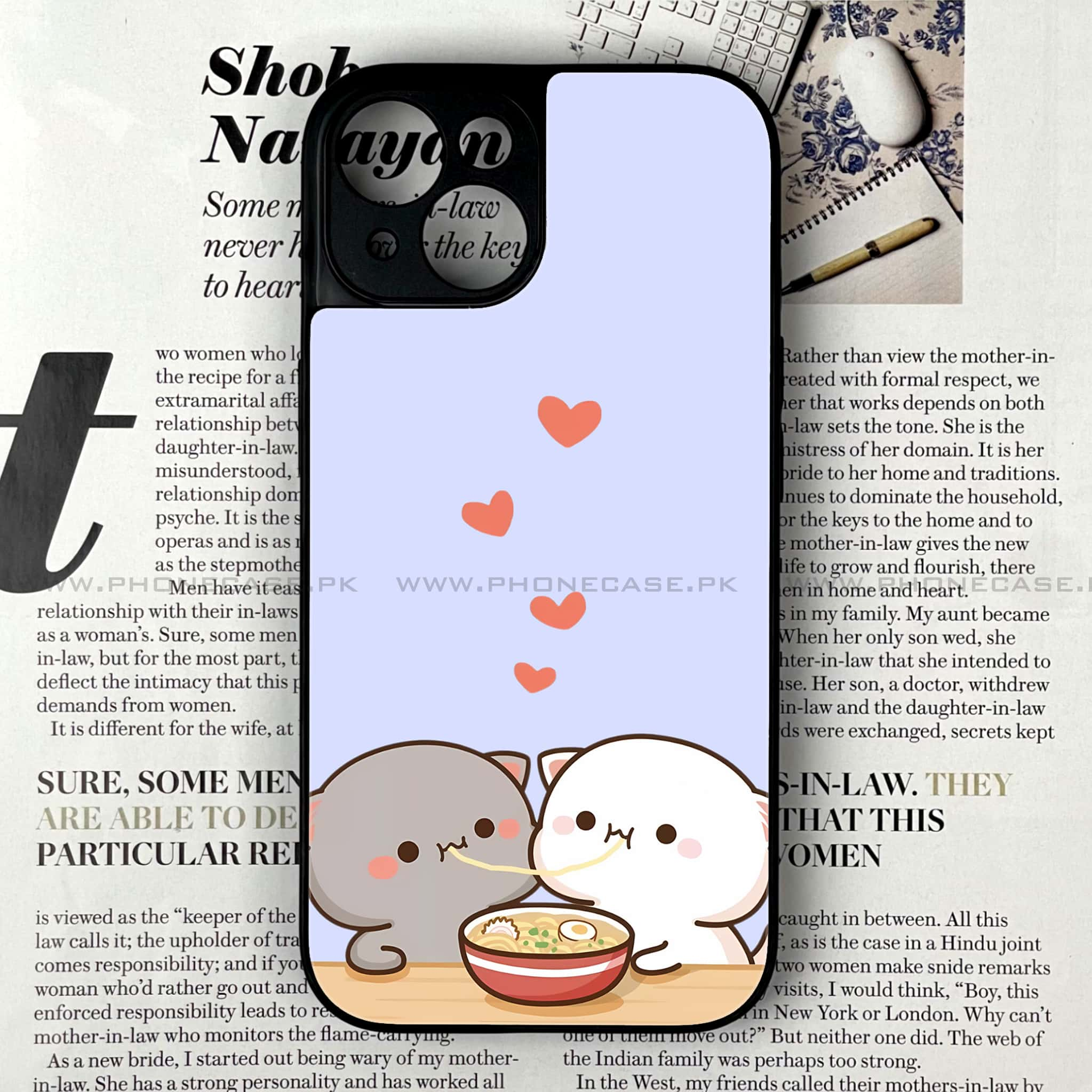 iPhone 15 - Cute BuBu DuDu Series - Premium Printed Glass soft Bumper shock Proof Case