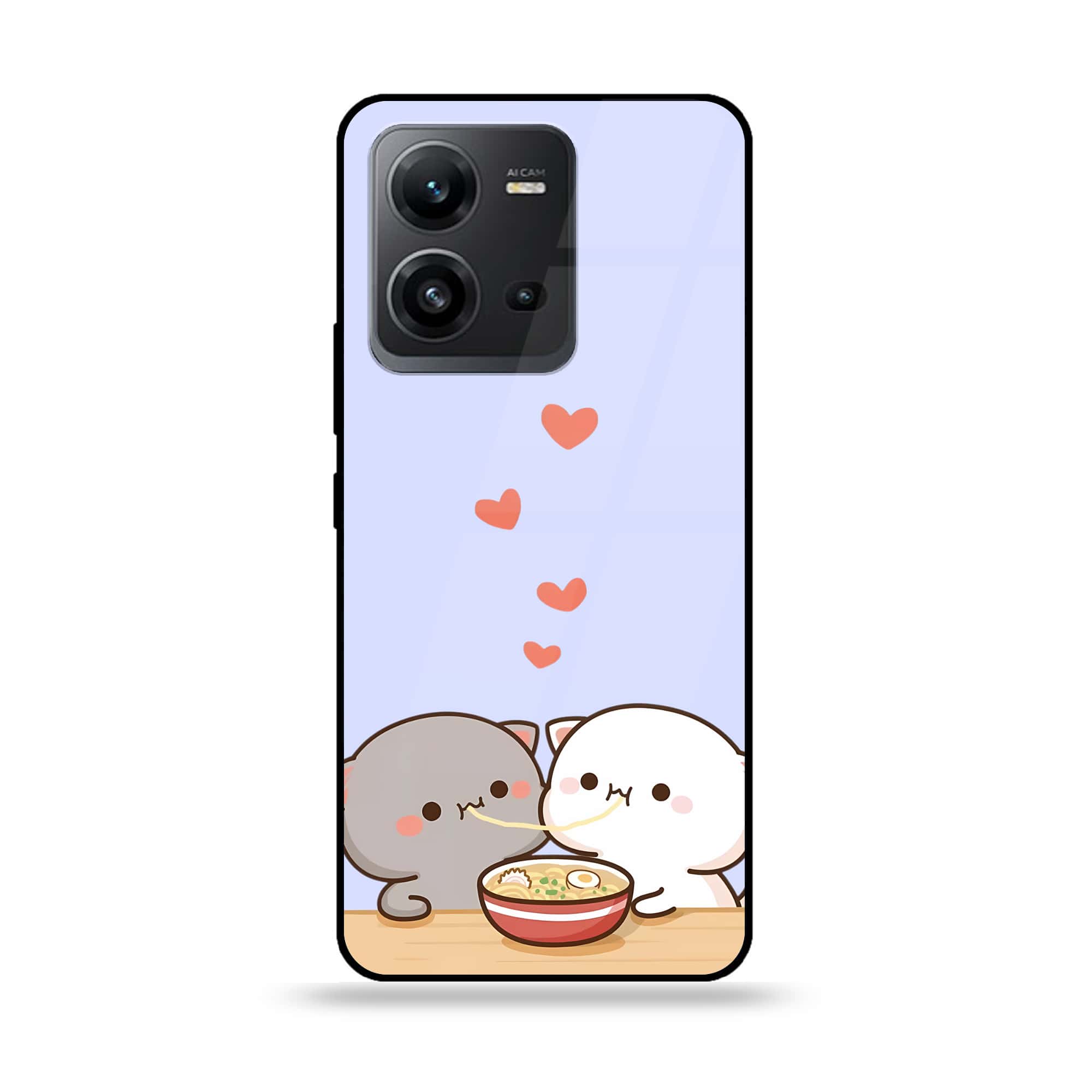Vivo V25 5G - Cute BuBu DuDu Series - Premium Printed Glass soft Bumper shock Proof Case