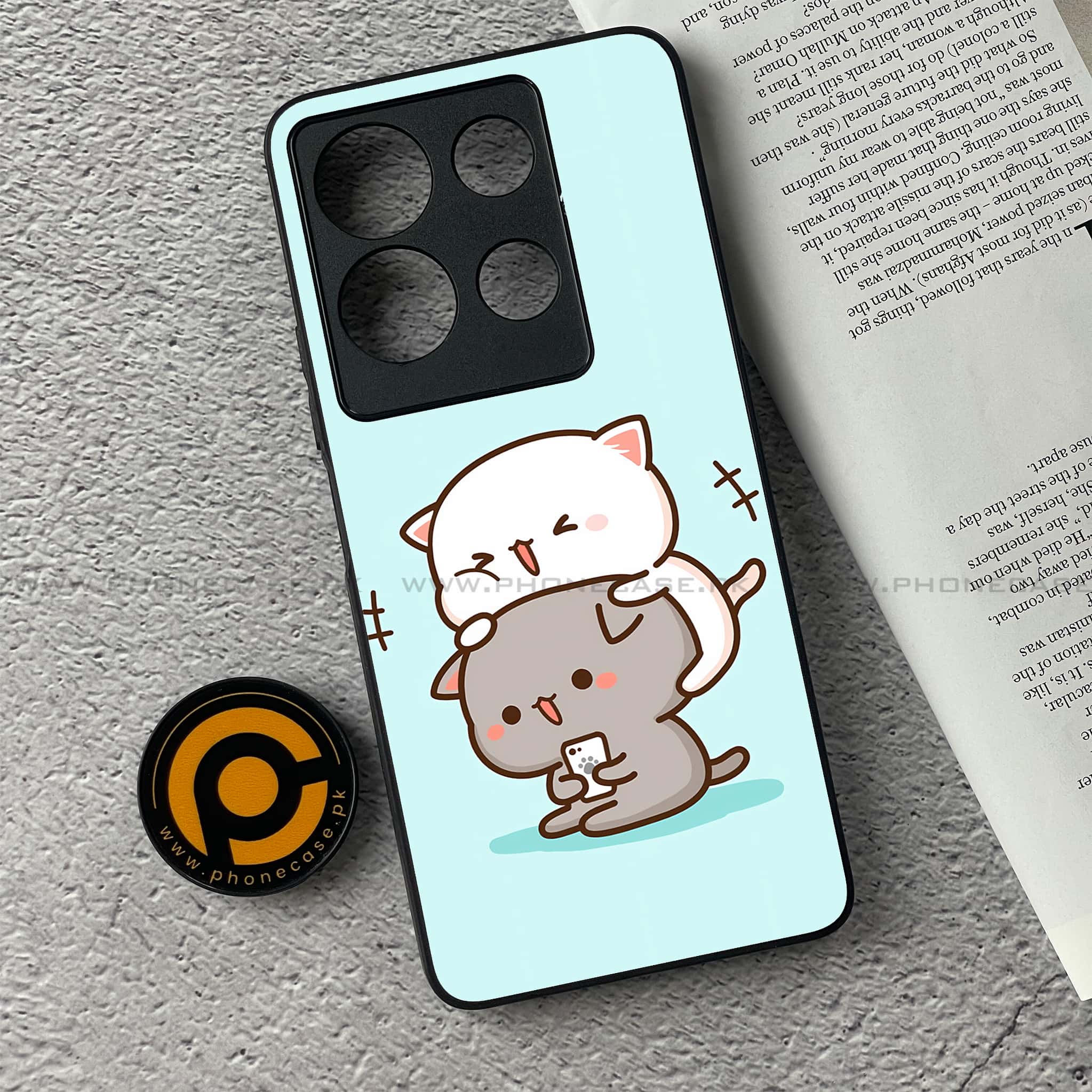Infinix Note 30 - Cute BuBu DuDu Series - Premium Printed Glass soft Bumper shock Proof Case