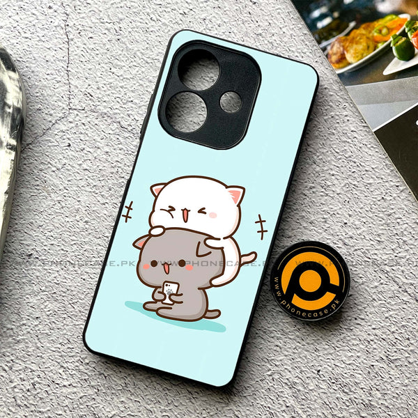 Oppo A3x - Cute BuBu DuDu Series - Premium Printed Glass soft Bumper shock Proof Case