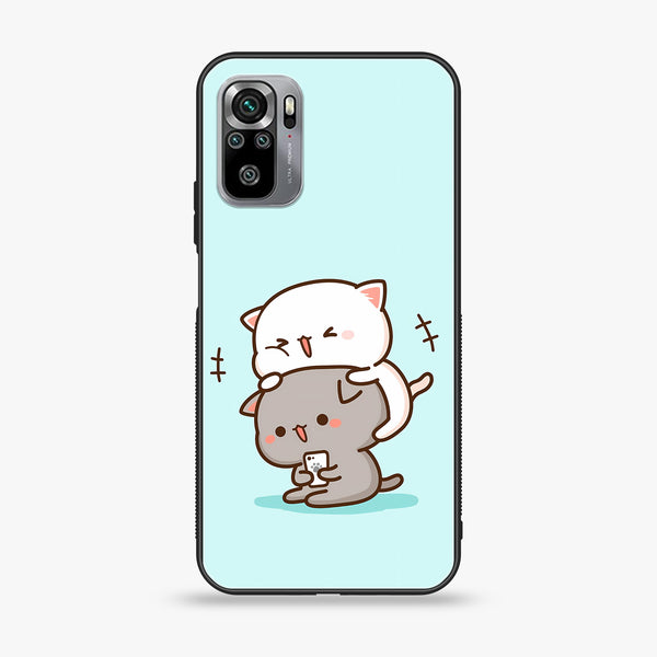 Xiaomi Redmi Note 10S- Cute BuBu DuDu Series - Premium Printed Glass soft Bumper shock Proof Case