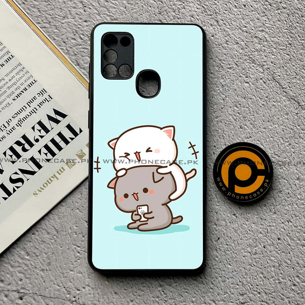 Samsung Galaxy A21s - Cute BuBu DuDu Series - Premium Printed Glass soft Bumper shock Proof Case