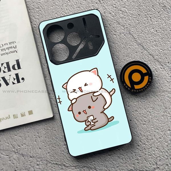 Tecno Pova 6 - Cute BuBu DuDu Series - Premium Printed Glass soft Bumper shock Proof Case