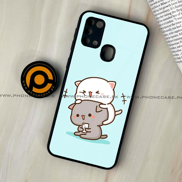 Galaxy M31 - Cute BuBu DuDu Series - Premium Printed Glass soft Bumper shock Proof Case