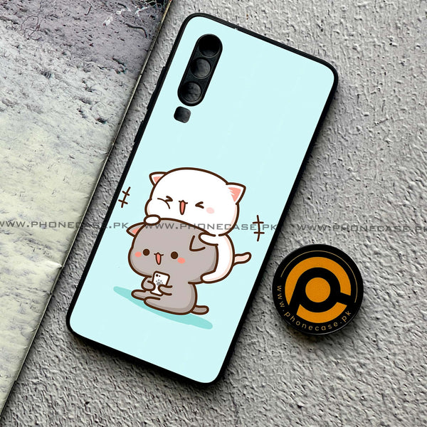 Huawei P30 - Cute BuBu DuDu Series - Premium Printed Glass soft Bumper shock Proof Case