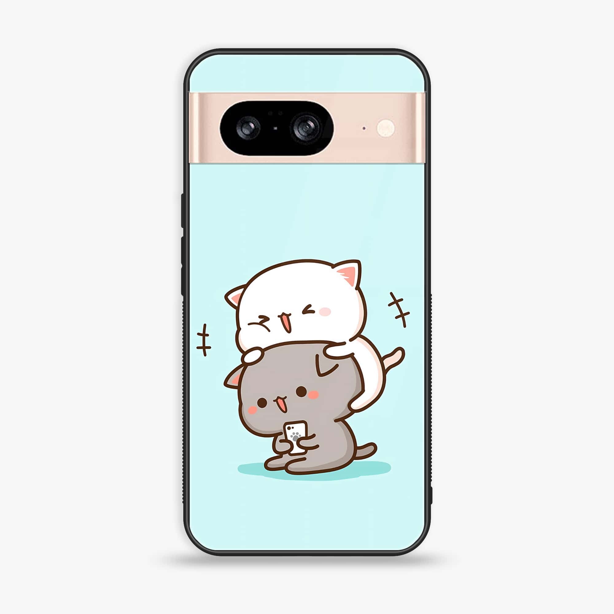 Google Pixel 8 - Cute BuBu DuDu Series - Premium Printed Glass soft Bumper shock Proof Case