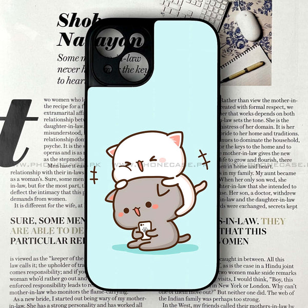 iPhone 14 - Cute BuBu DuDu Series - Premium Printed Glass soft Bumper shock Proof Case