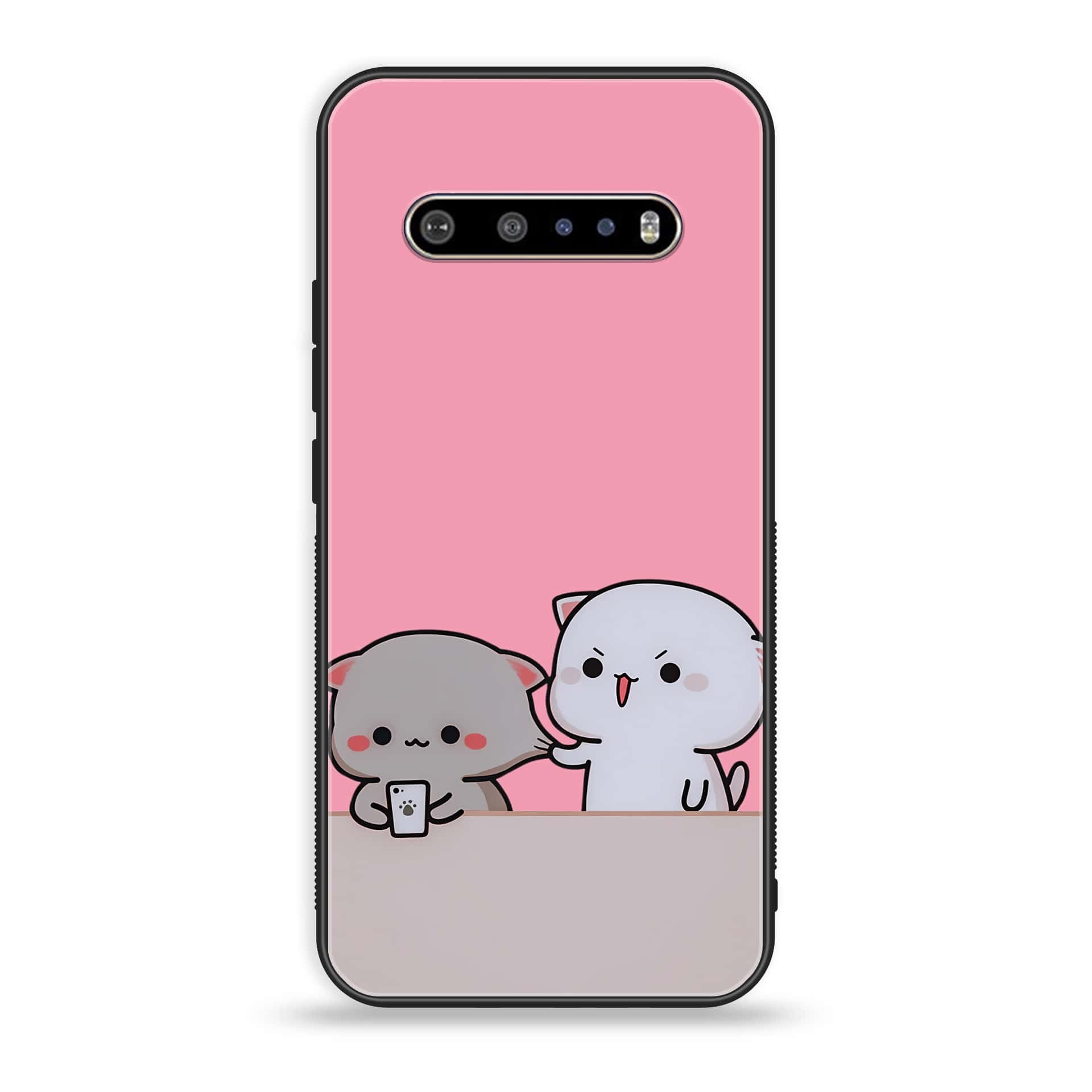 LG V60 Cute BuBu DuDu Series Premium Printed Glass soft Bumper shock Proof Case