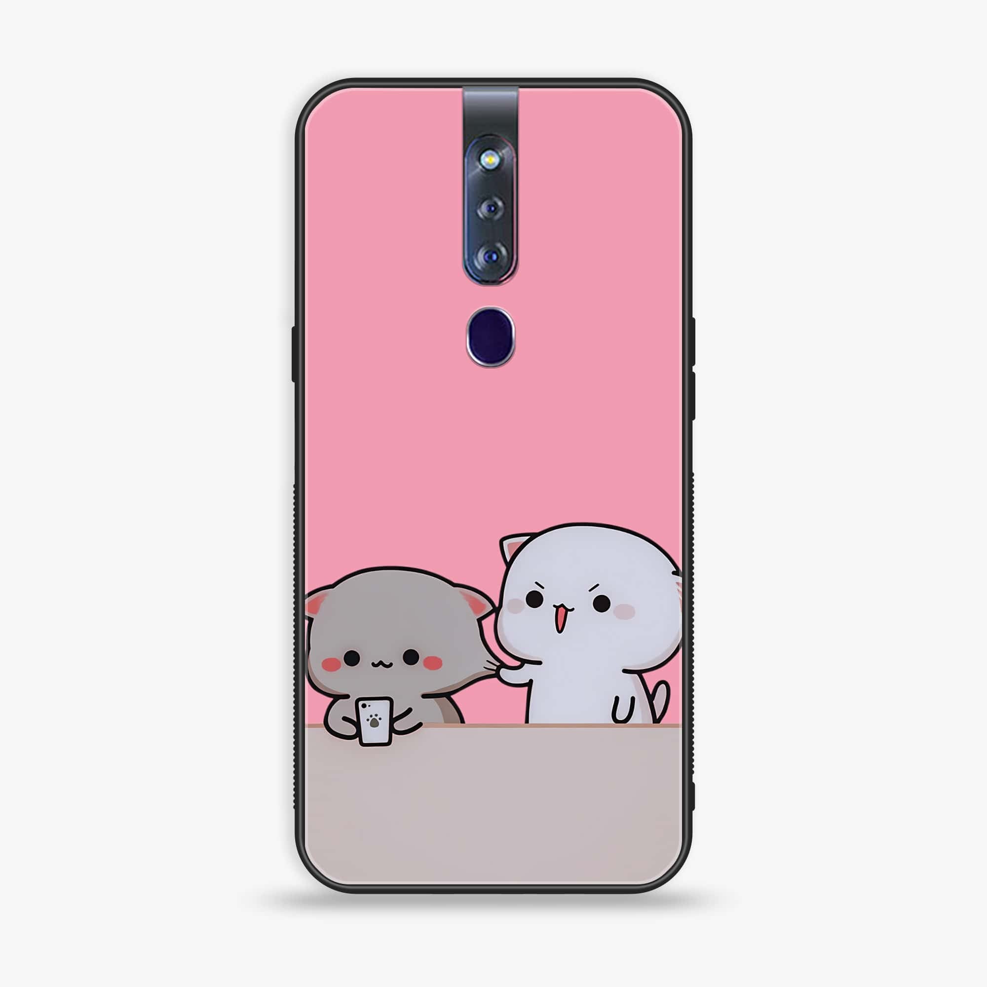 Oppo F11 Pro Cute BuBu DuDu Series Premium Printed Glass soft Bumper shock Proof Case