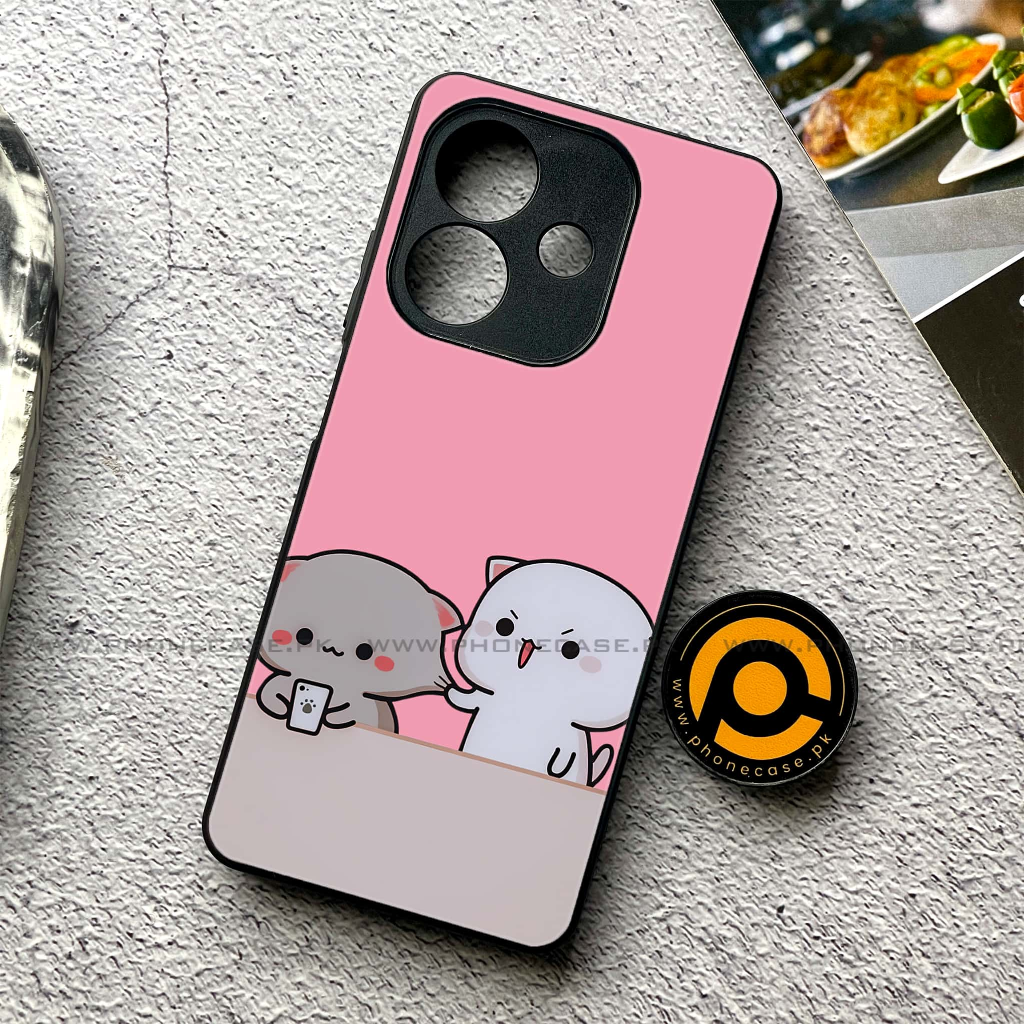 Oppo A3x - Cute BuBu DuDu Series - Premium Printed Glass soft Bumper shock Proof Case