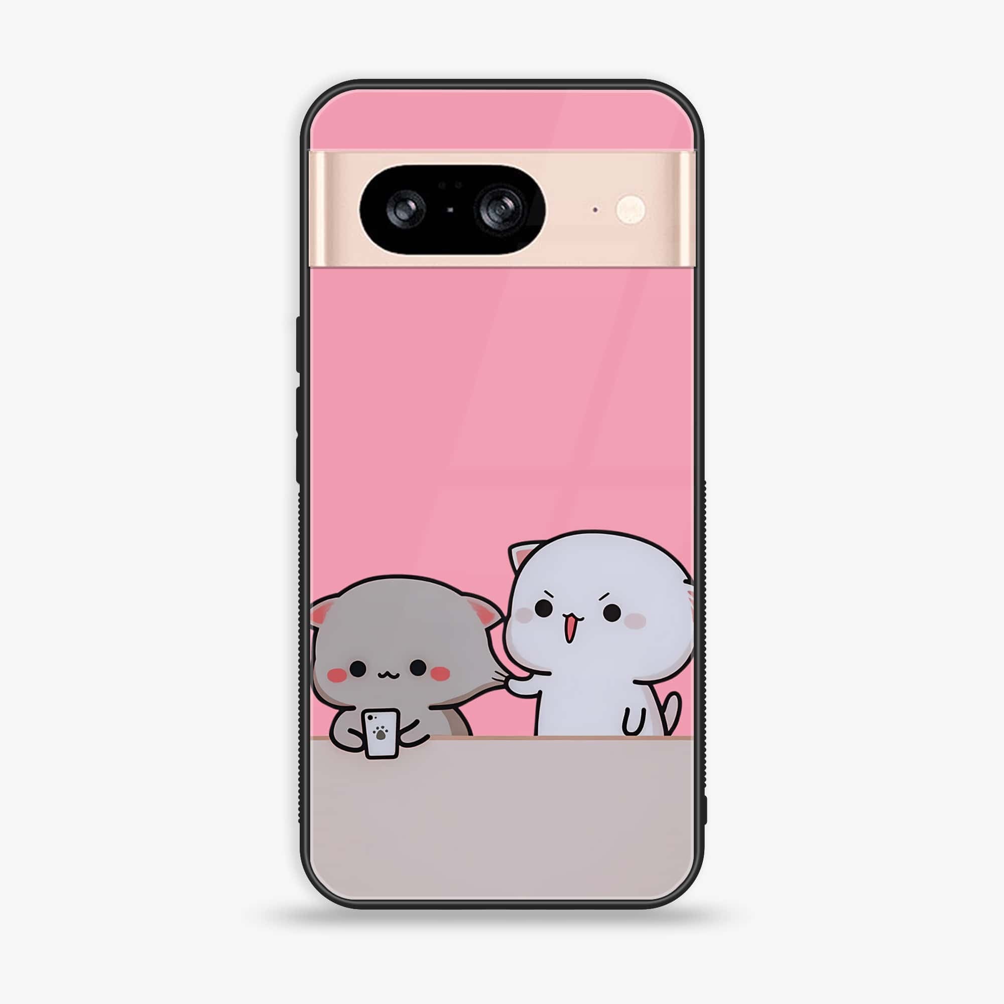 Google Pixel 8 - Cute BuBu DuDu Series - Premium Printed Glass soft Bumper shock Proof Case