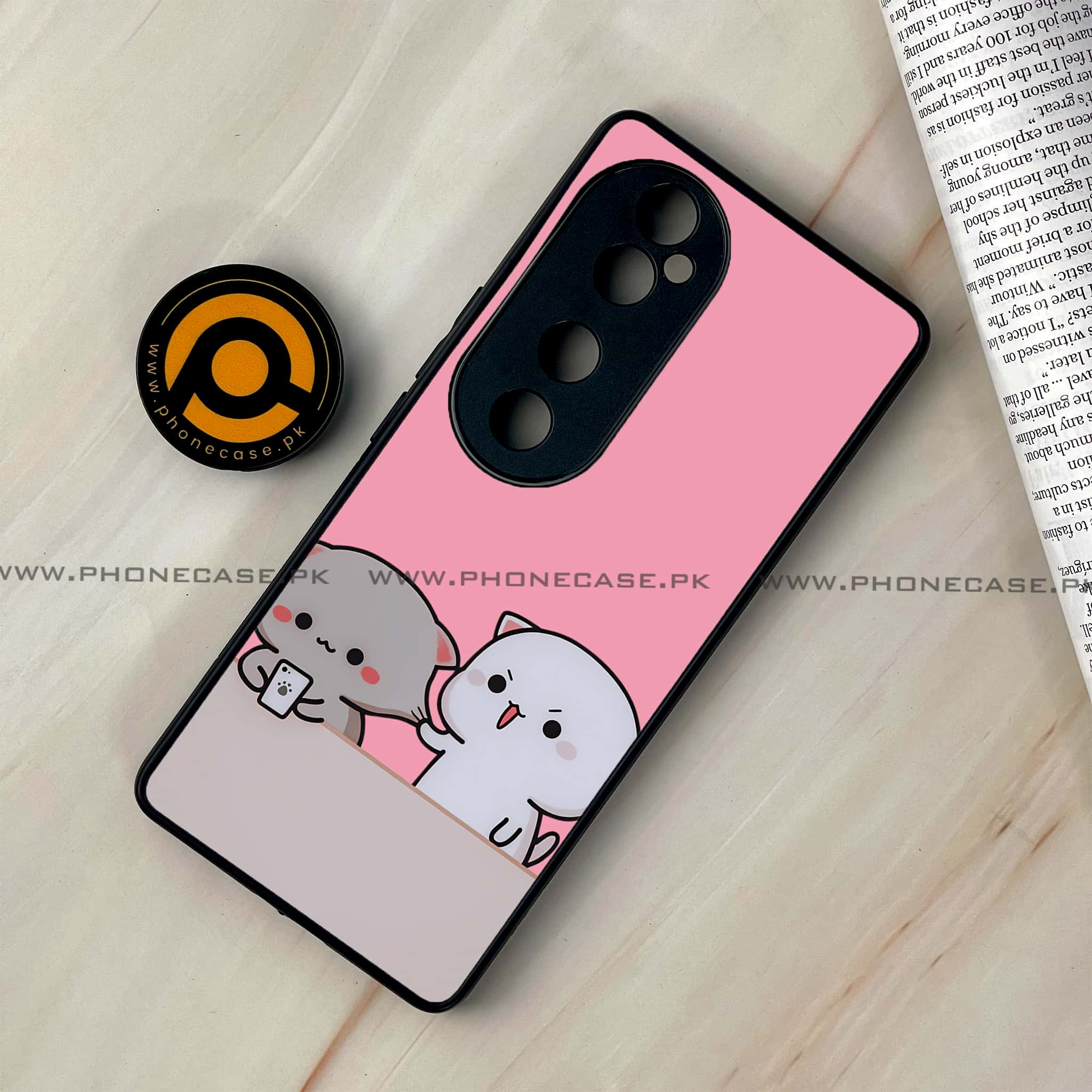 Vivo V40 - Cute BuBu DuDu - Premium Printed Glass soft Bumper shock Proof Case