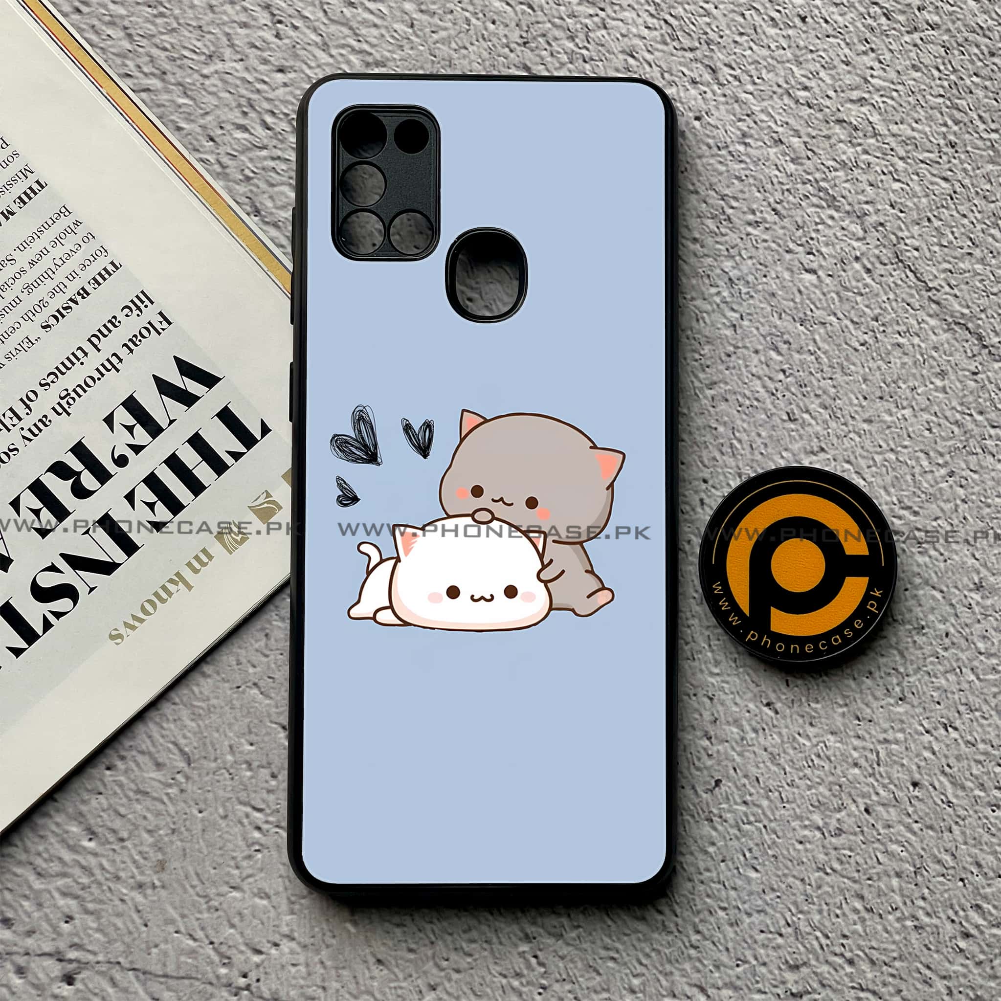 Samsung Galaxy A21s - Cute BuBu DuDu Series - Premium Printed Glass soft Bumper shock Proof Case