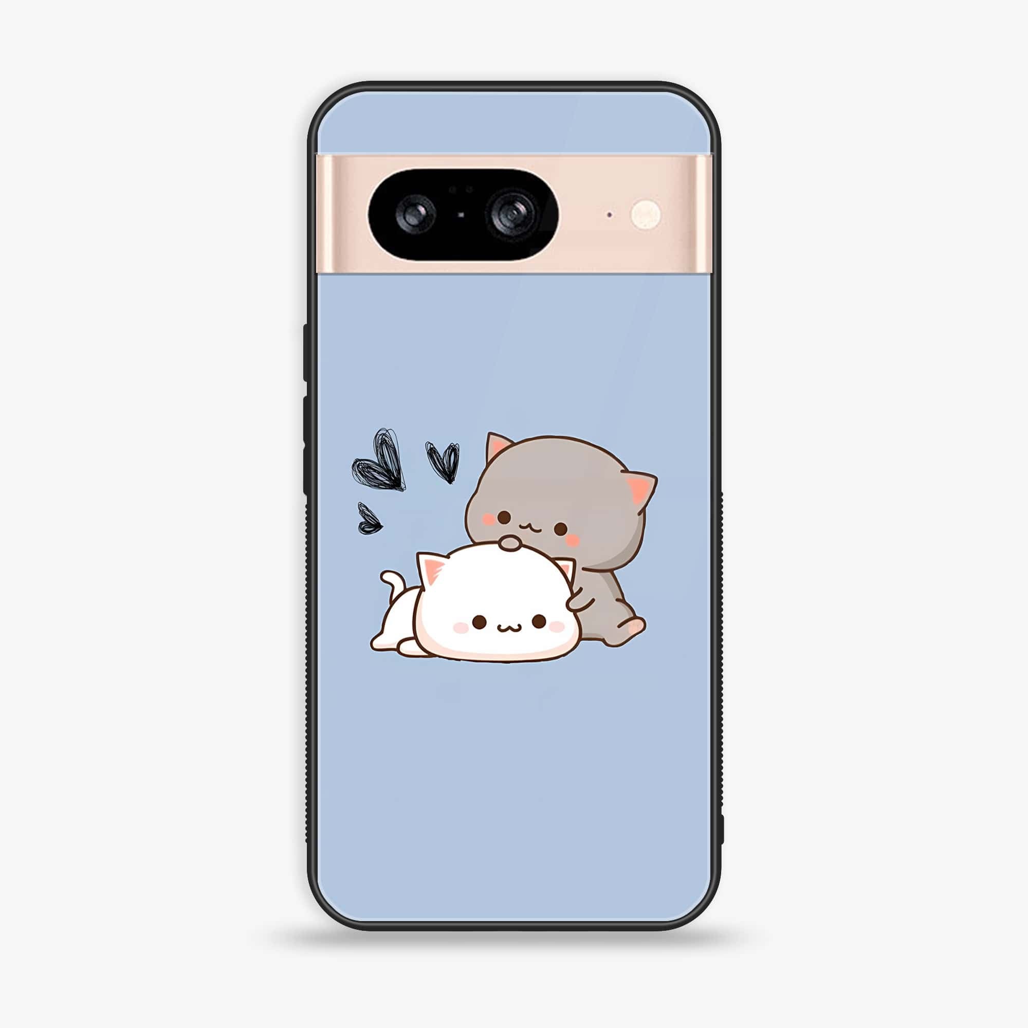 Google Pixel 8 - Cute BuBu DuDu Series - Premium Printed Glass soft Bumper shock Proof Case