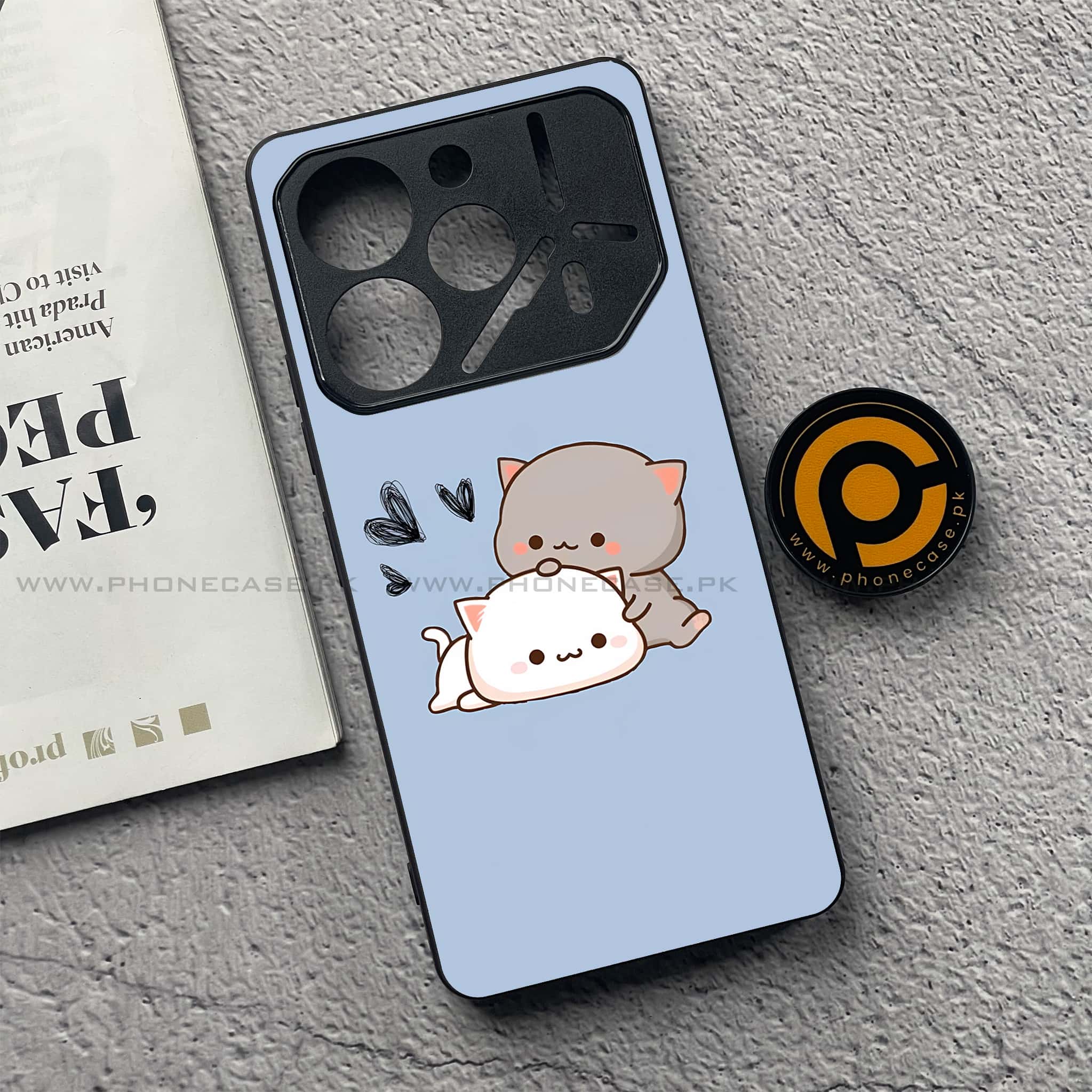 Tecno Pova 6 - Cute BuBu DuDu Series - Premium Printed Glass soft Bumper shock Proof Case