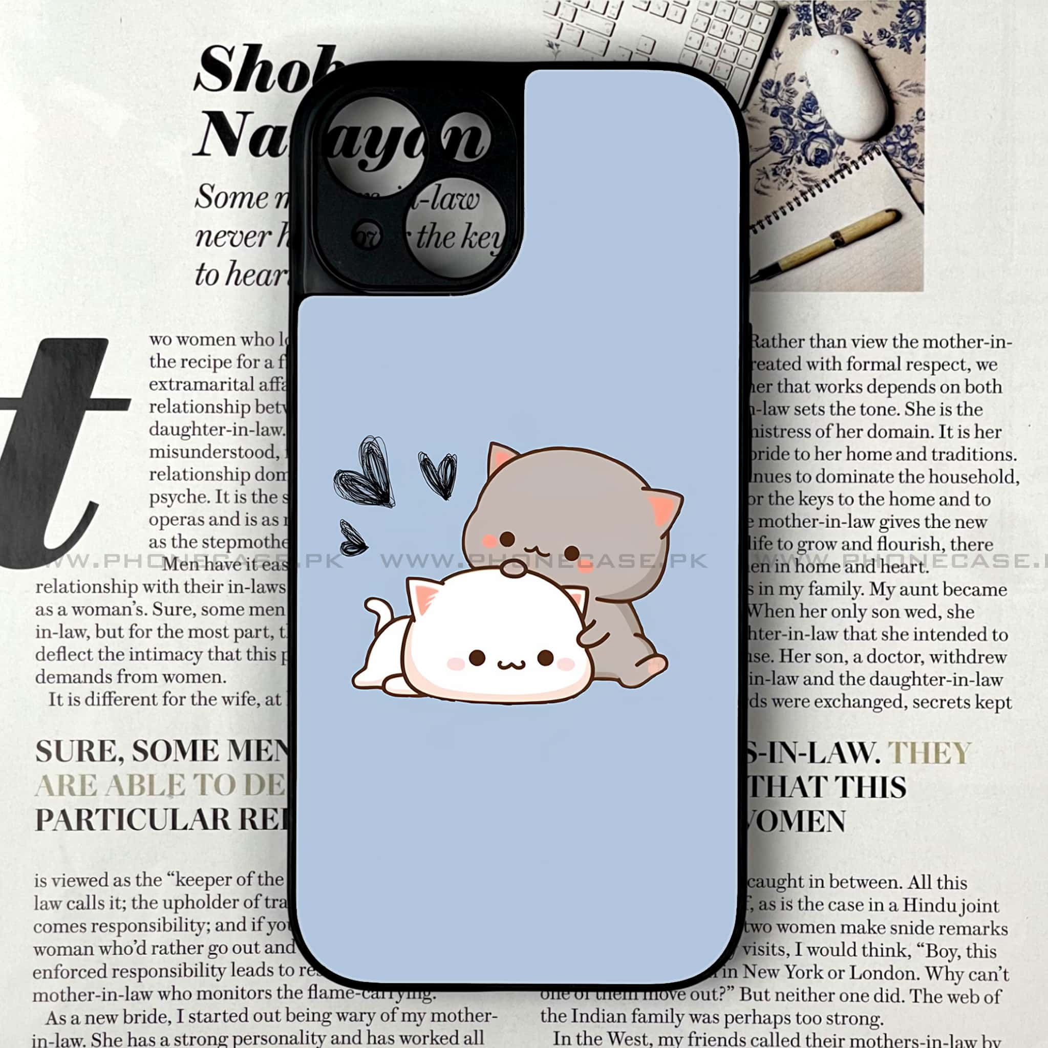 iPhone 15 - Cute BuBu DuDu Series - Premium Printed Glass soft Bumper shock Proof Case