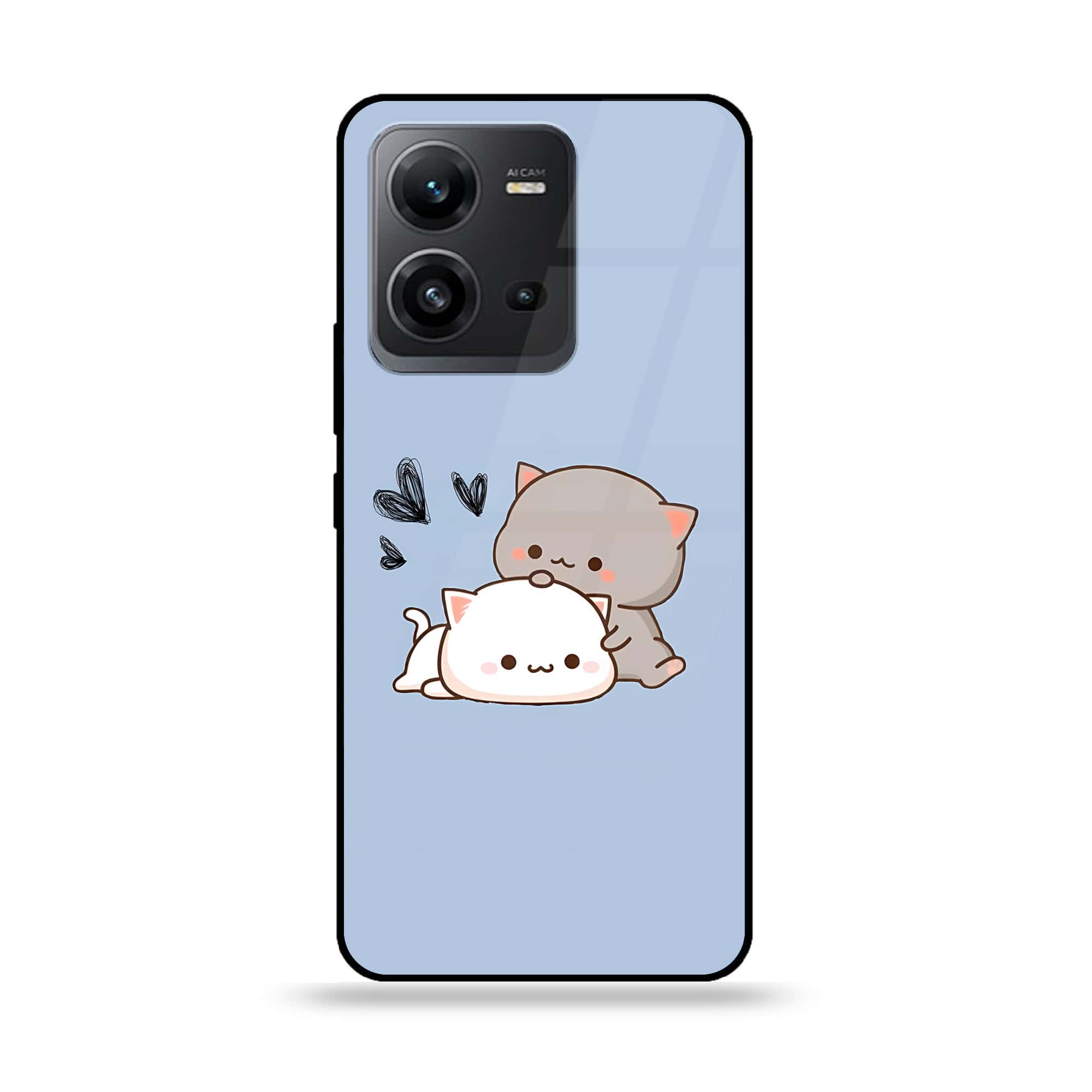 Vivo V25 5G - Cute BuBu DuDu Series - Premium Printed Glass soft Bumper shock Proof Case