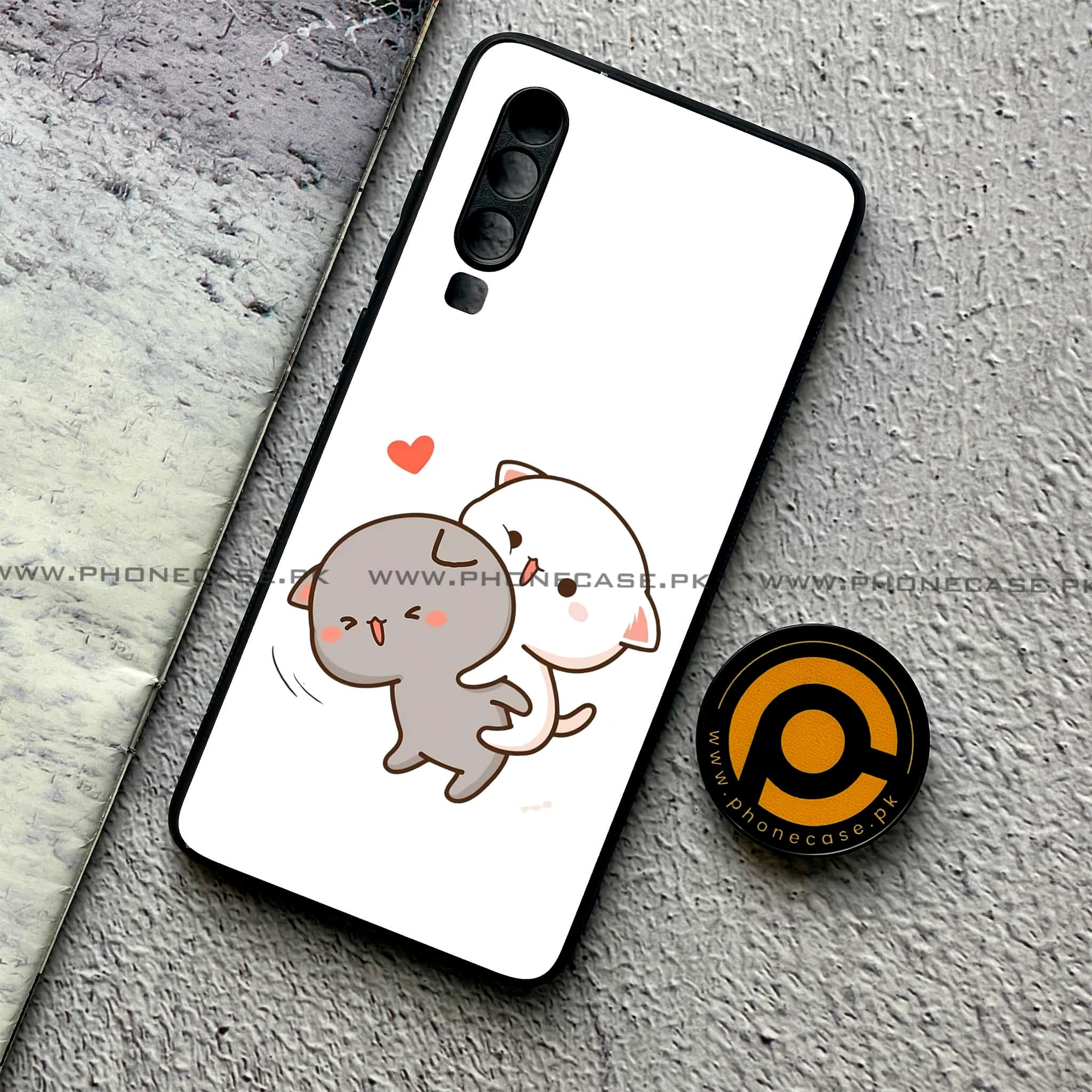 Huawei P30 - Cute BuBu DuDu Series - Premium Printed Glass soft Bumper shock Proof Case