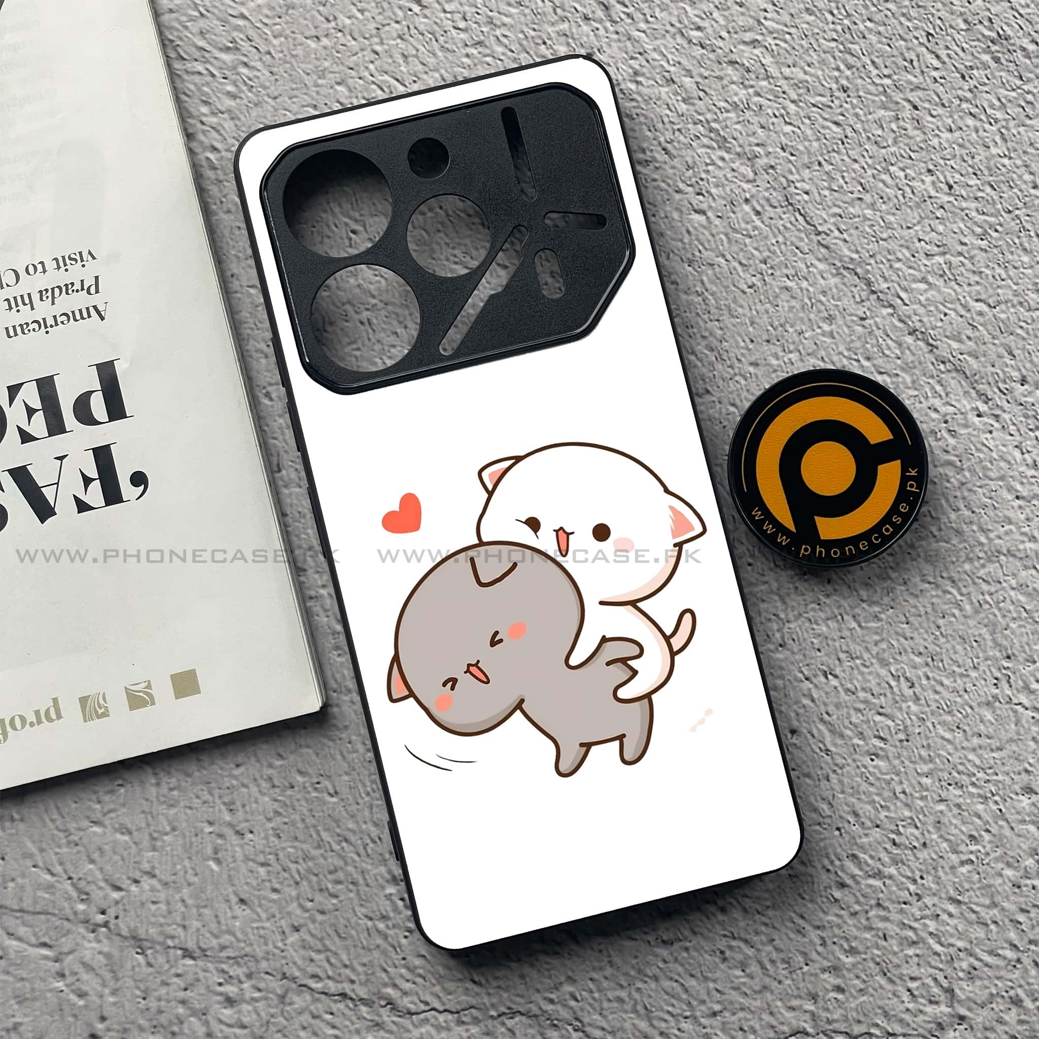 Tecno Pova 6 - Cute BuBu DuDu Series - Premium Printed Glass soft Bumper shock Proof Case
