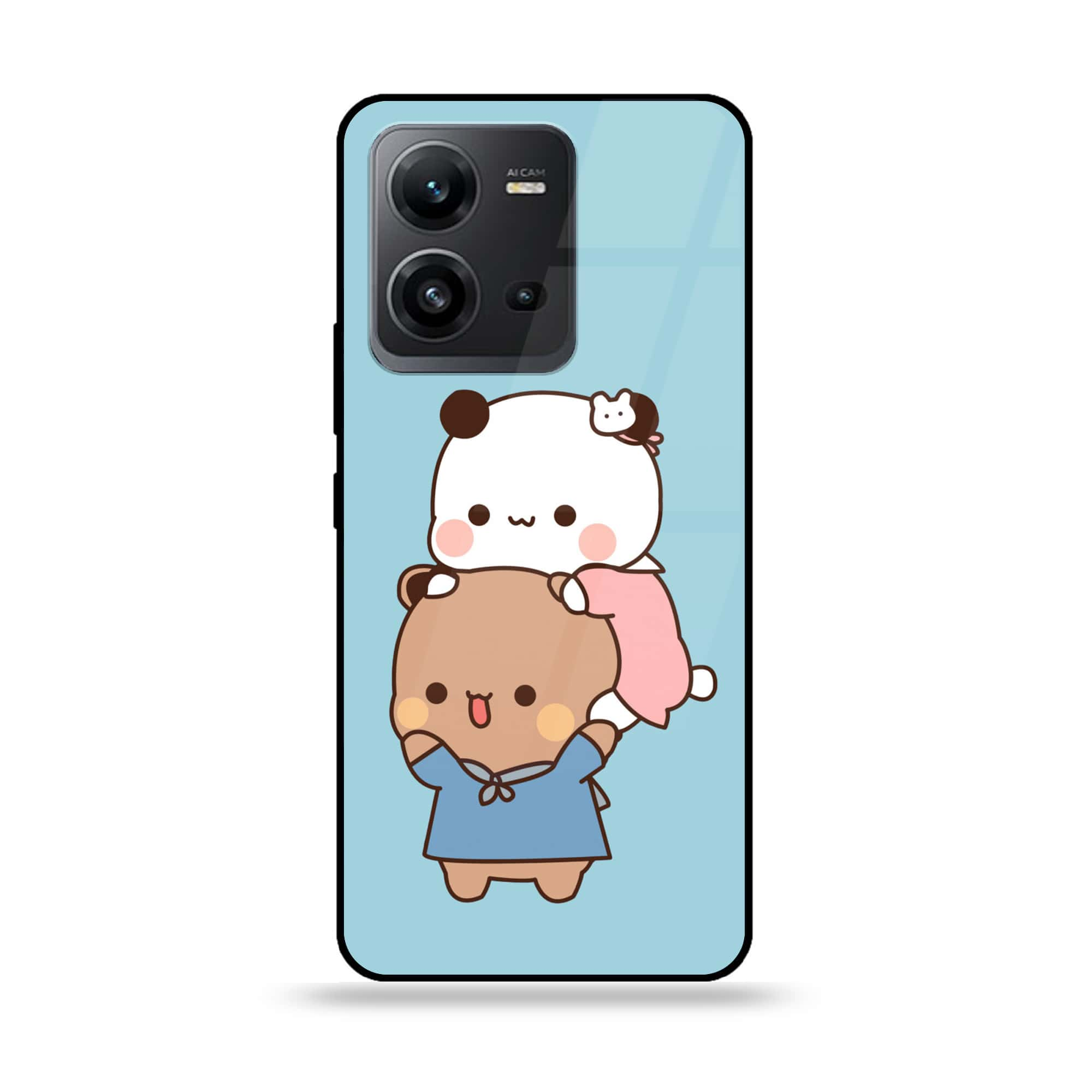 Vivo V25e  - Cute BuBu DuDu Series - Premium Printed Glass soft Bumper shock Proof Case