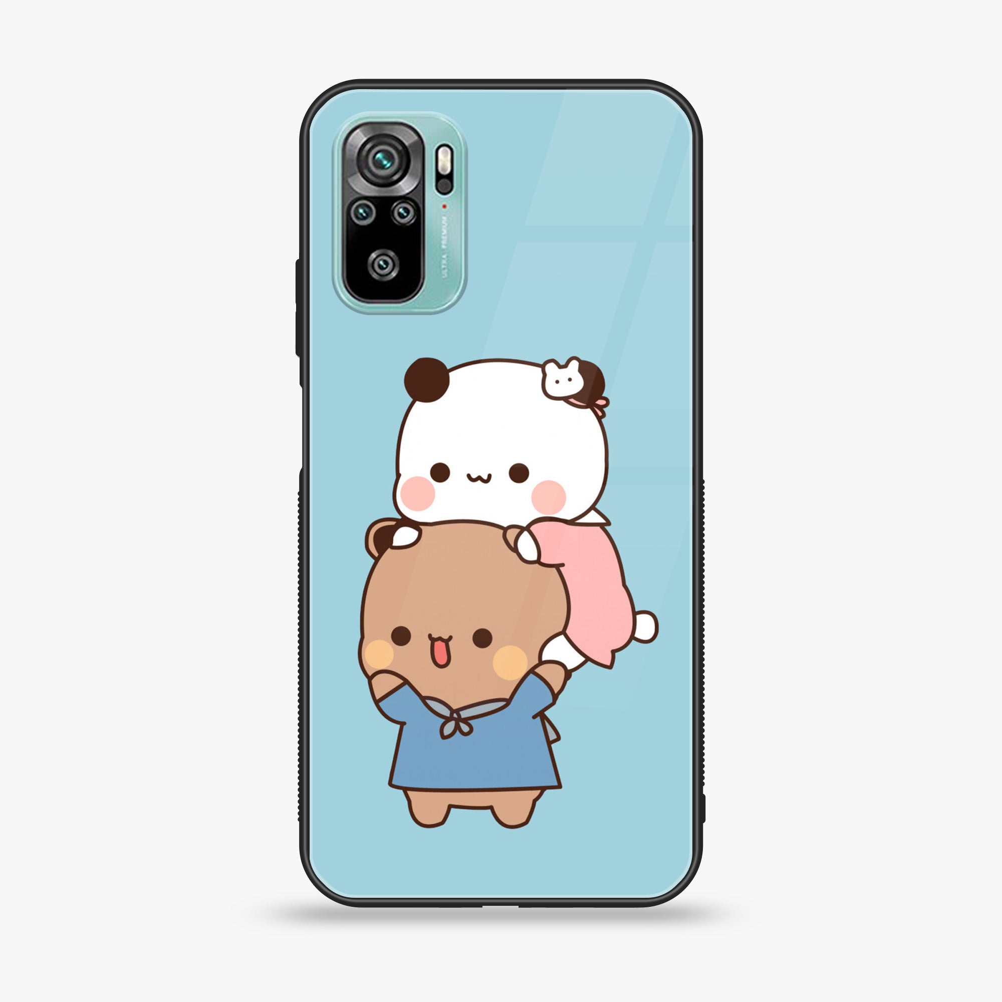 Redmi 10 - Cute BuBu DuDu Series - Premium Printed Glass soft Bumper shock Proof Case