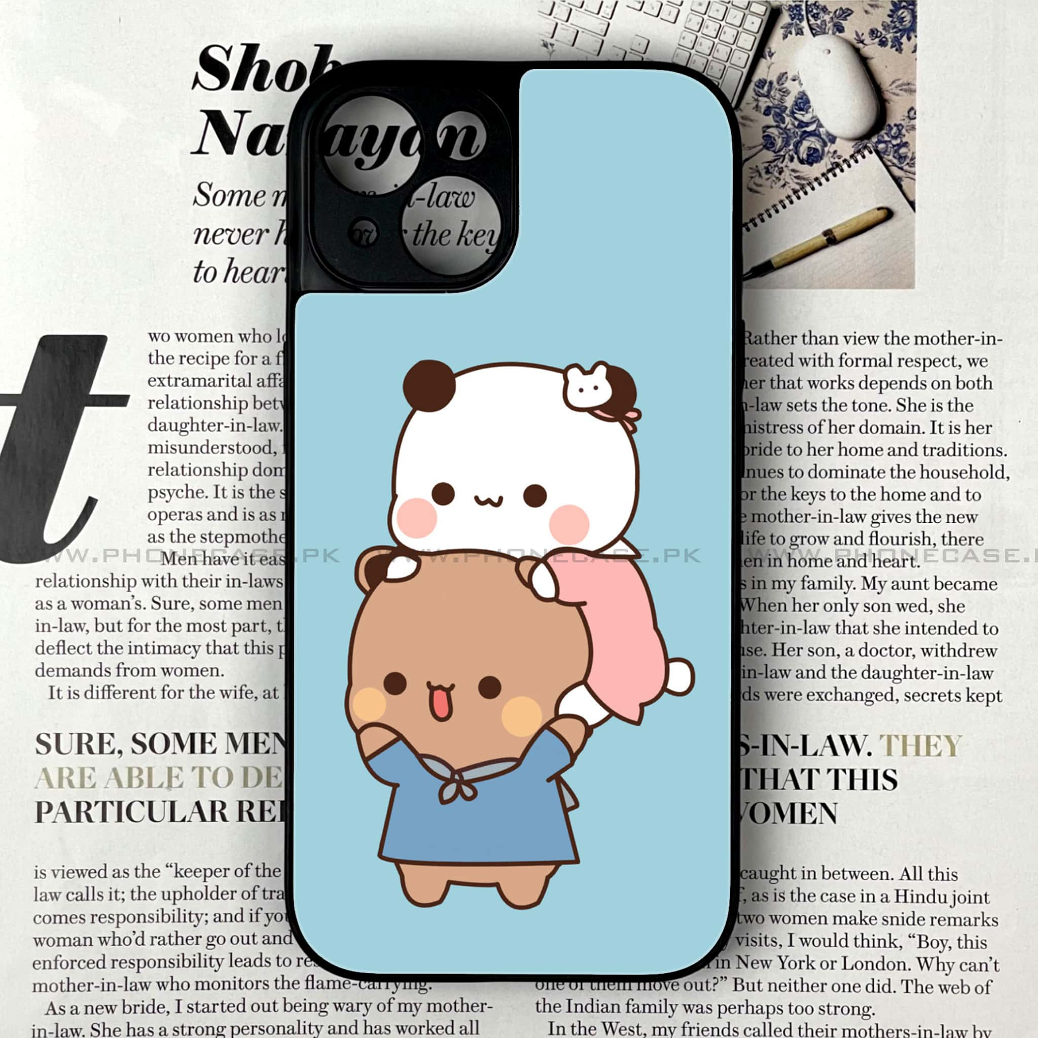 iPhone 15 - Cute BuBu DuDu Series - Premium Printed Glass soft Bumper shock Proof Case