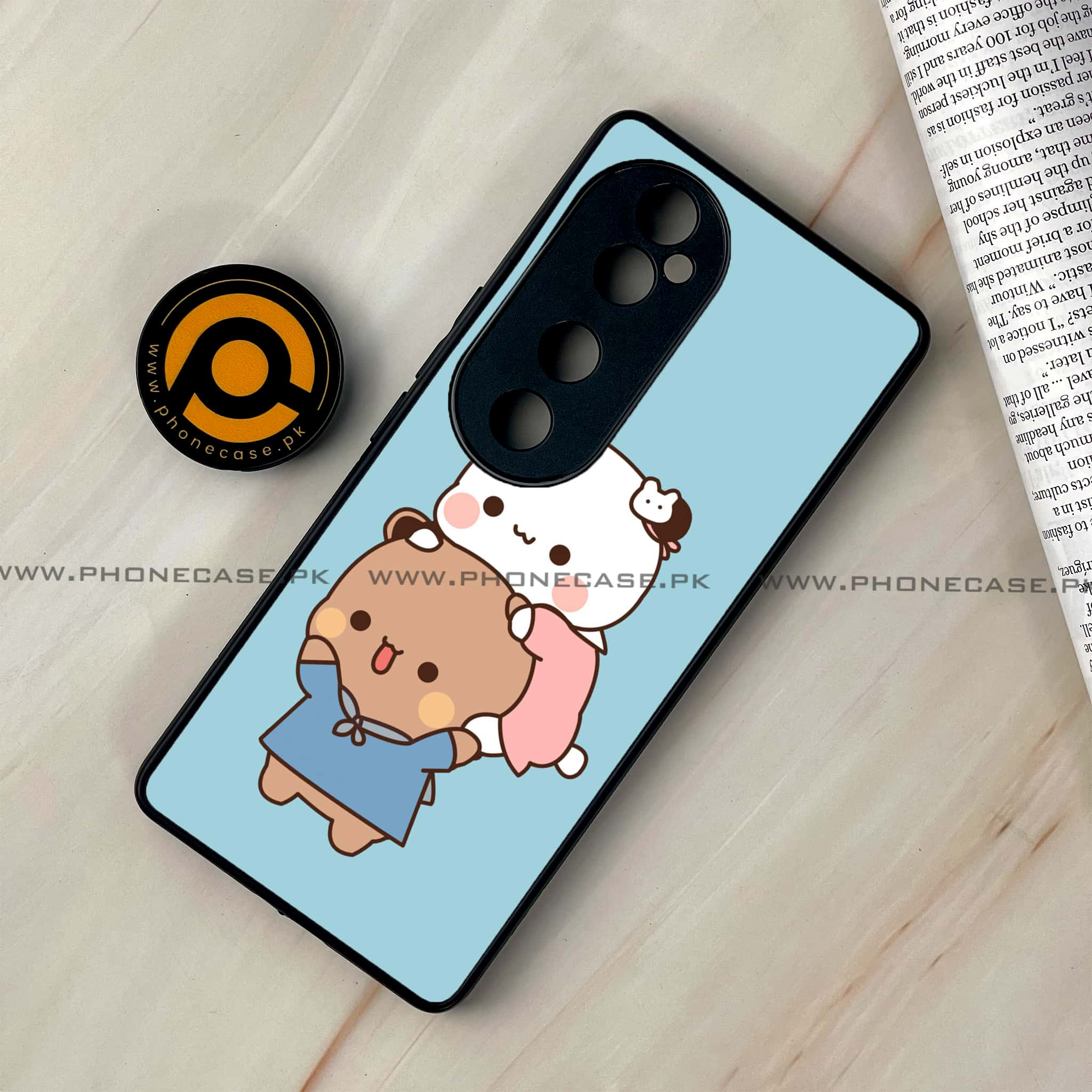 Vivo V40 - Cute BuBu DuDu - Premium Printed Glass soft Bumper shock Proof Case