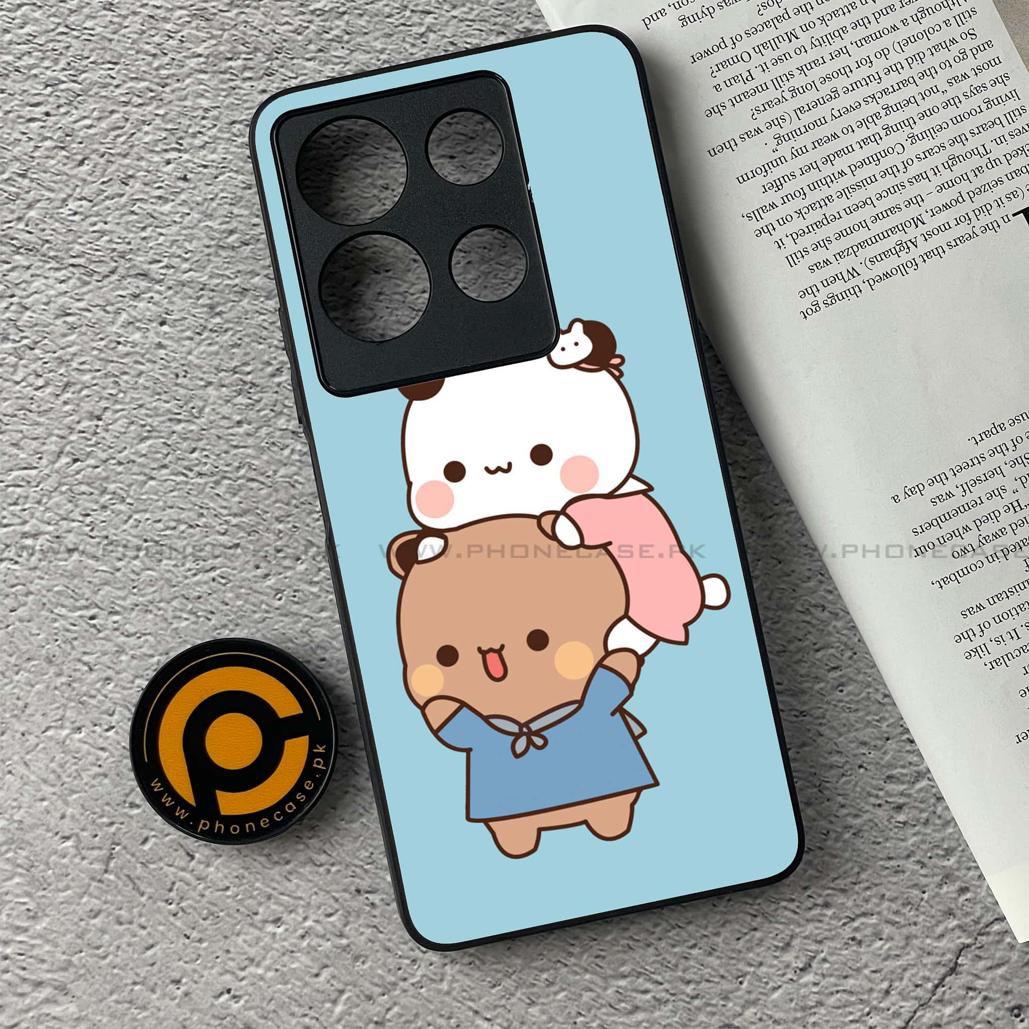 Infinix Note 30 - Cute BuBu DuDu Series - Premium Printed Glass soft Bumper shock Proof Case
