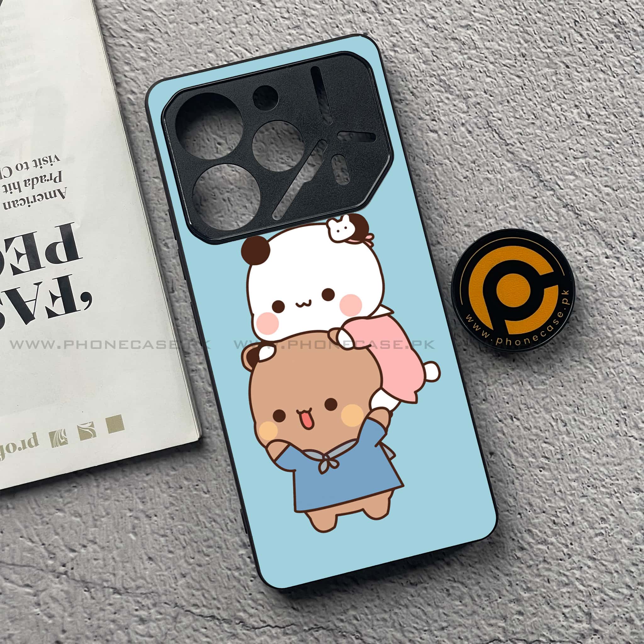 Tecno Pova 6 - Cute BuBu DuDu Series - Premium Printed Glass soft Bumper shock Proof Case