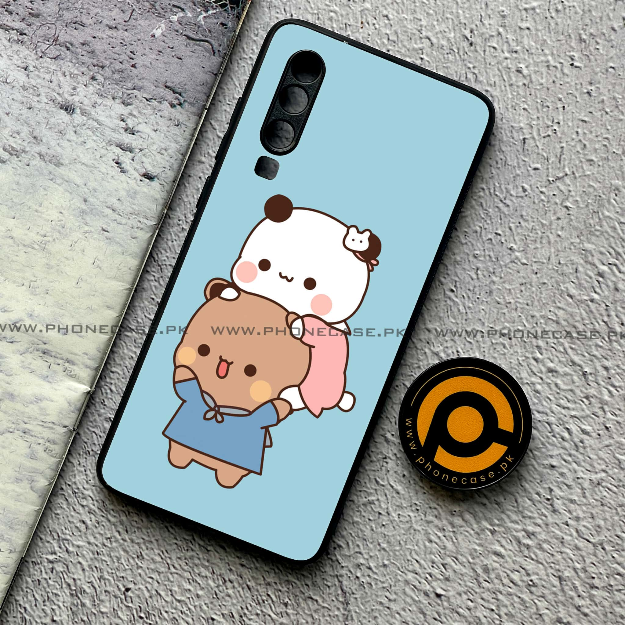 Huawei P30 - Cute BuBu DuDu Series - Premium Printed Glass soft Bumper shock Proof Case