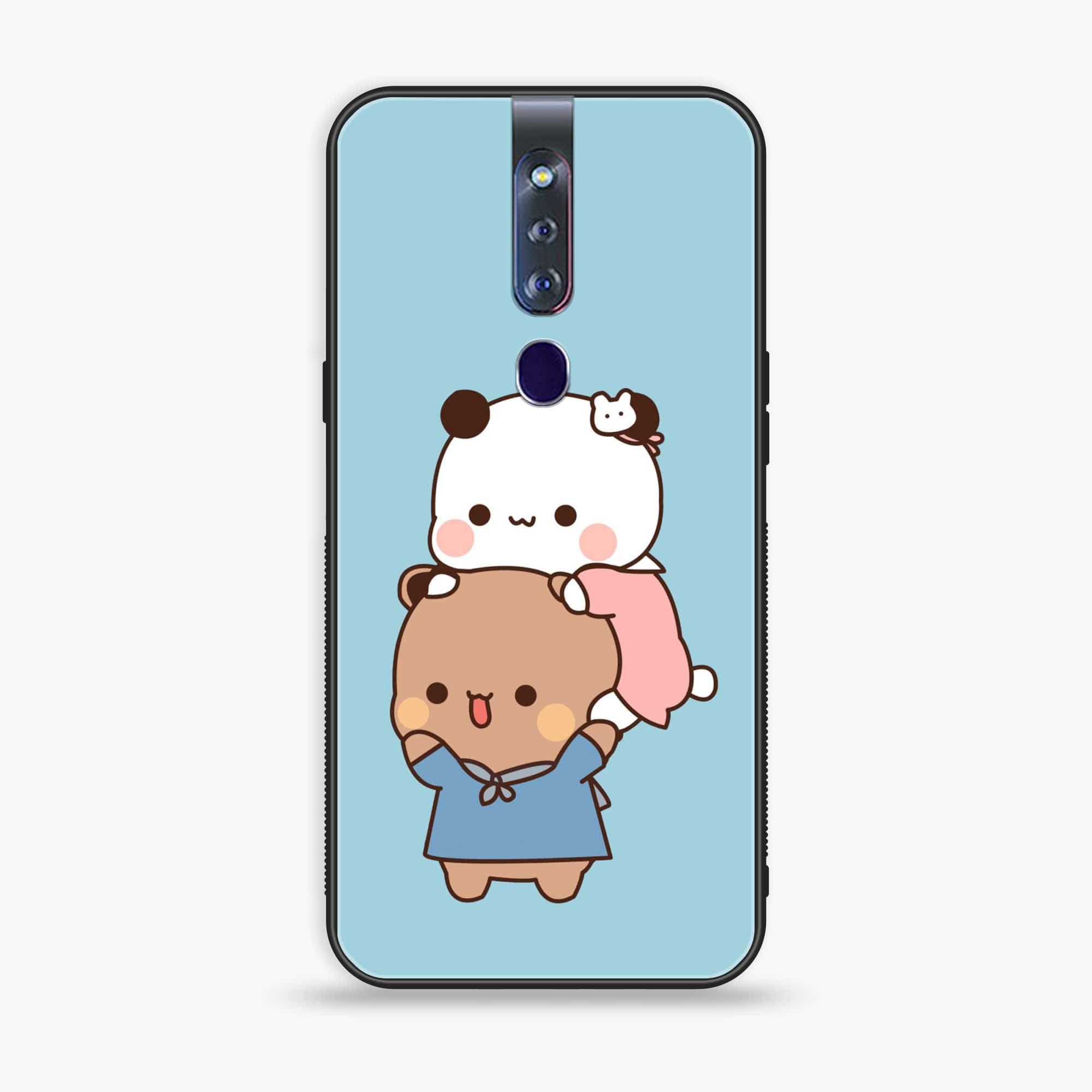 Oppo F11 Pro Cute BuBu DuDu Series Premium Printed Glass soft Bumper shock Proof Case