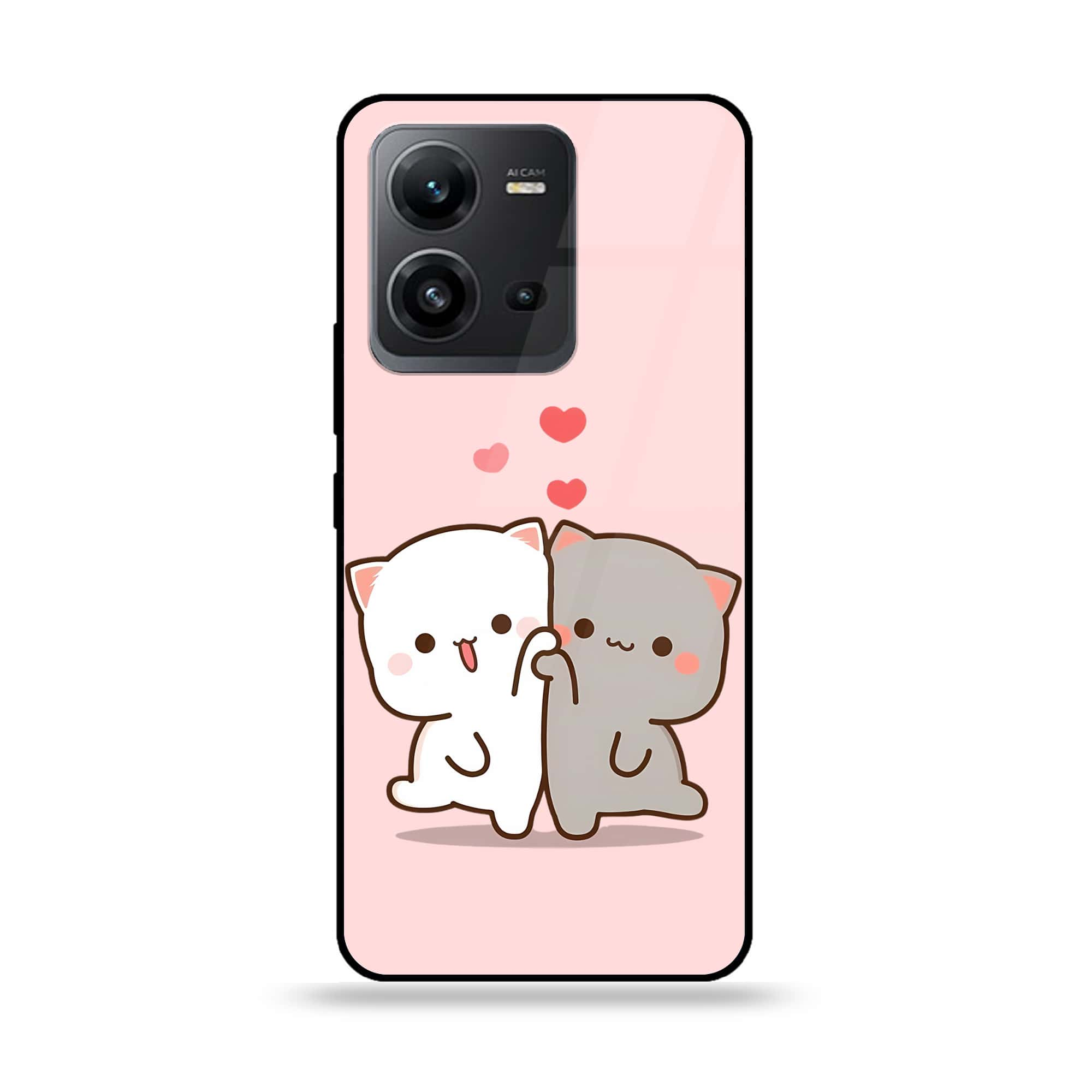 Vivo V25e  - Cute BuBu DuDu Series - Premium Printed Glass soft Bumper shock Proof Case