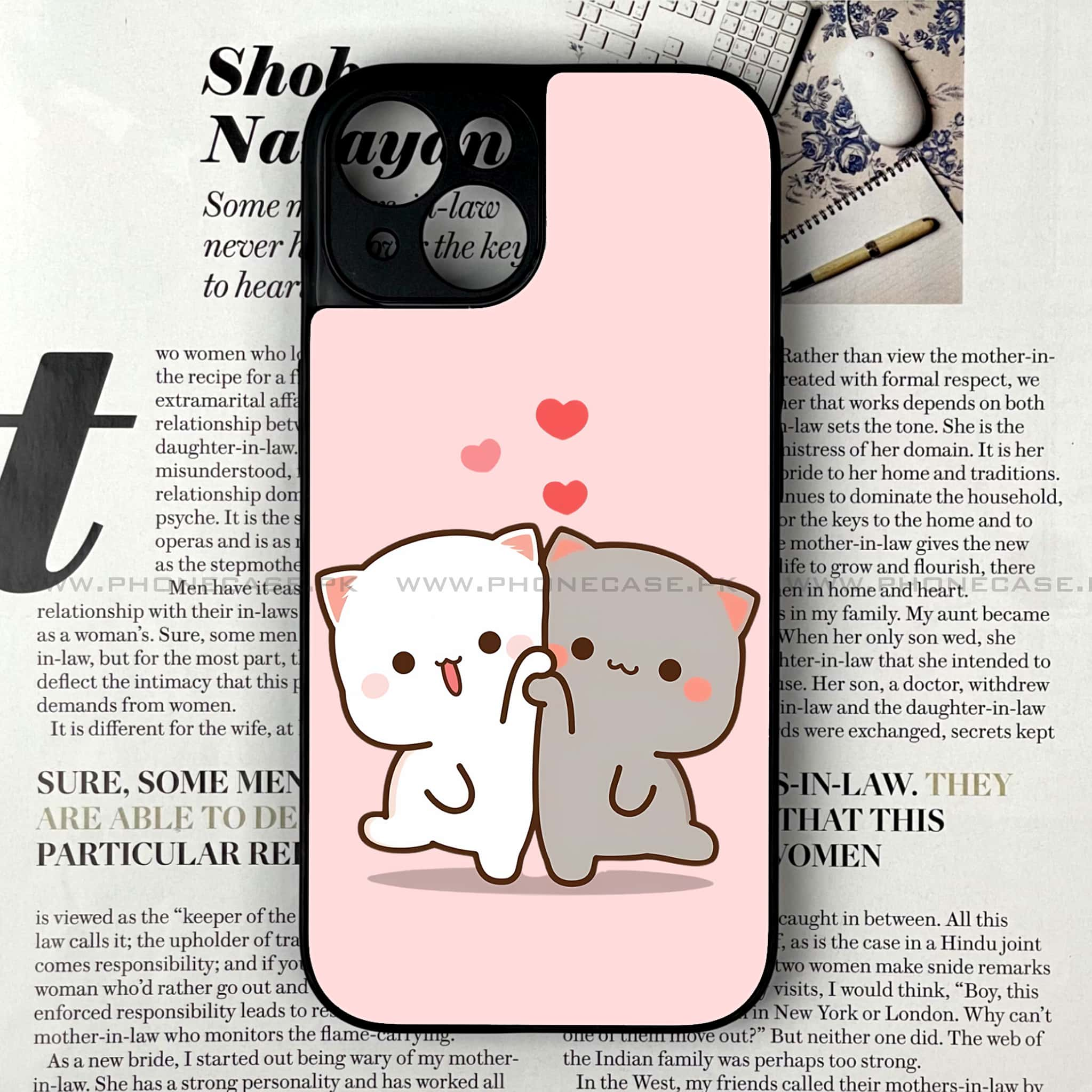 iPhone 15 - Cute BuBu DuDu Series - Premium Printed Glass soft Bumper shock Proof Case