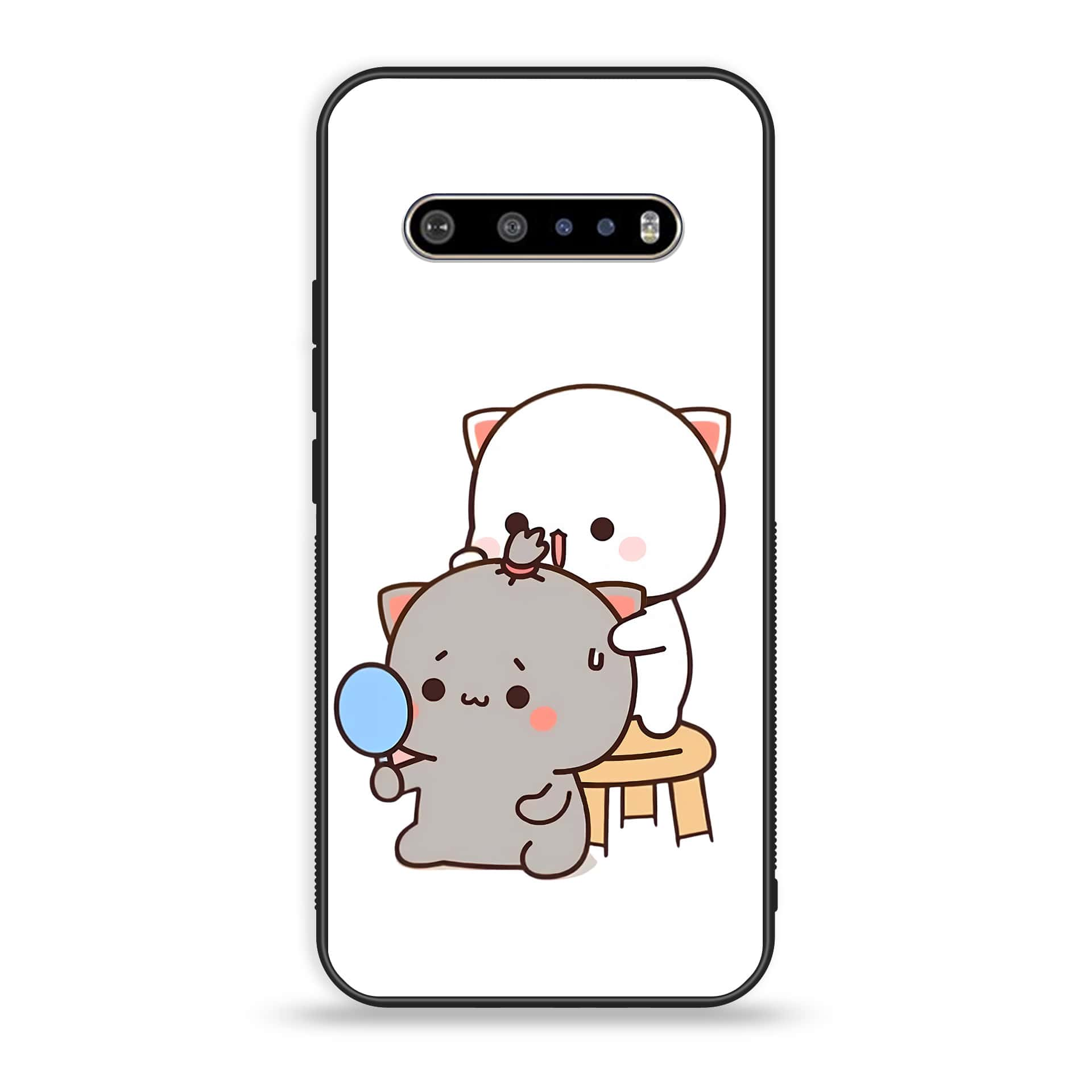 LG V60 Cute BuBu DuDu Series Premium Printed Glass soft Bumper shock Proof Case