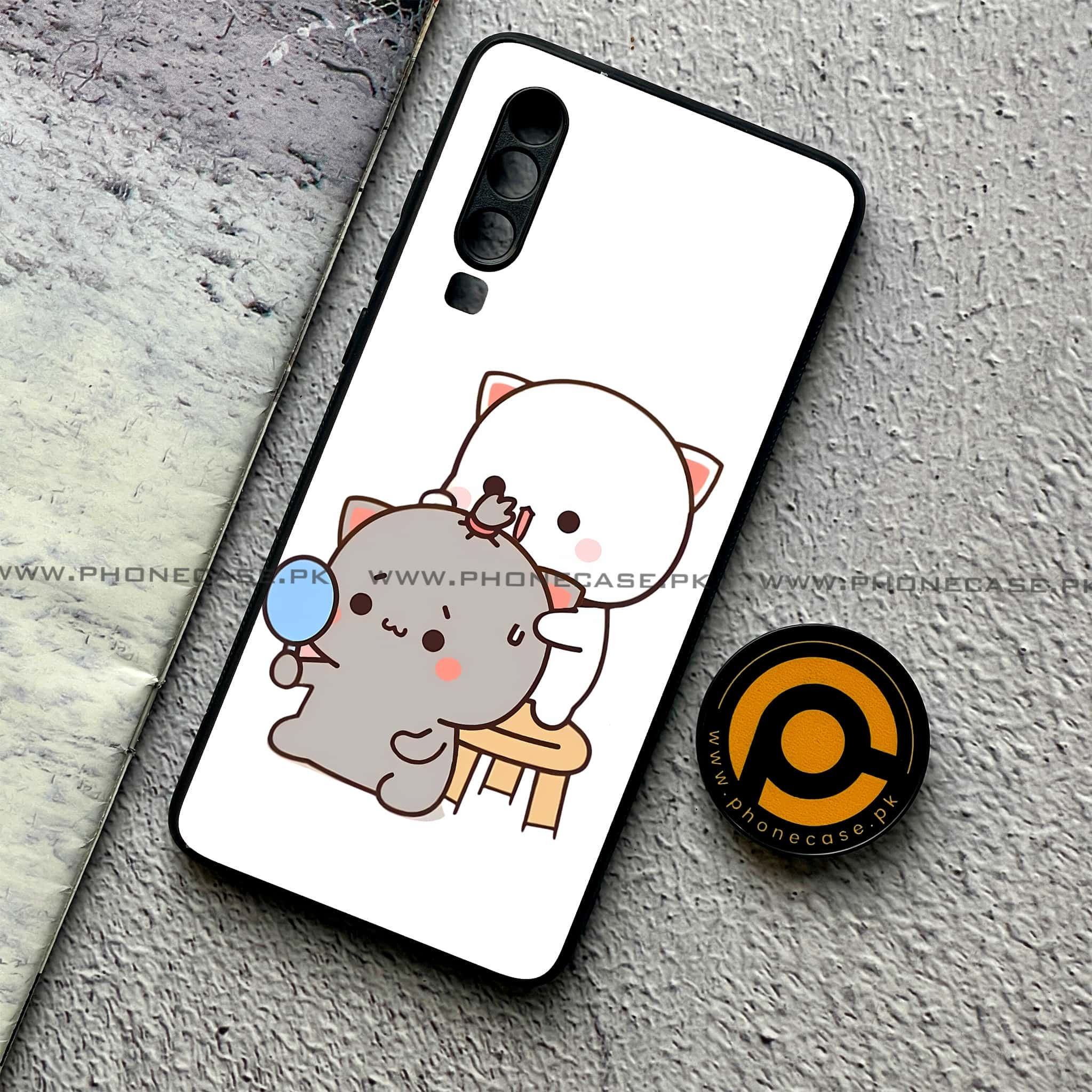 Huawei P30 - Cute BuBu DuDu Series - Premium Printed Glass soft Bumper shock Proof Case