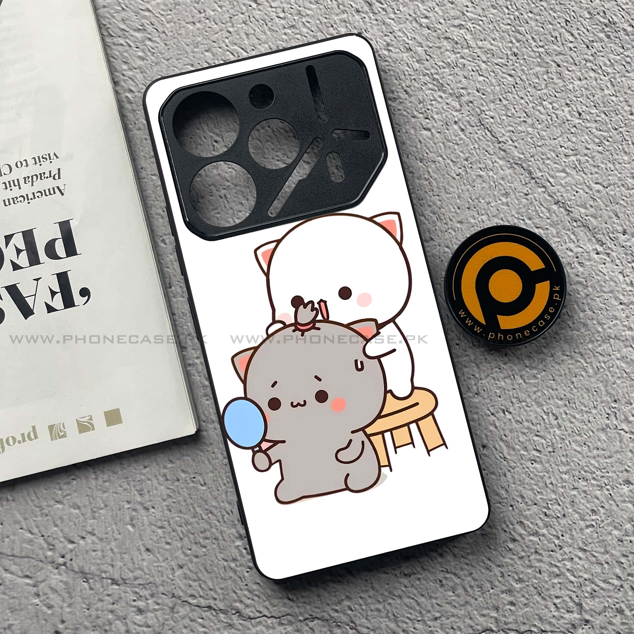Tecno Pova 6 - Cute BuBu DuDu Series - Premium Printed Glass soft Bumper shock Proof Case