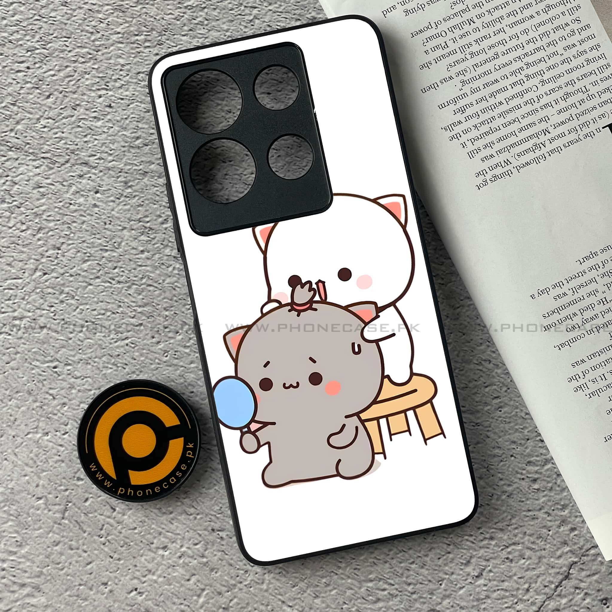 Infinix Note 30 - Cute BuBu DuDu Series - Premium Printed Glass soft Bumper shock Proof Case