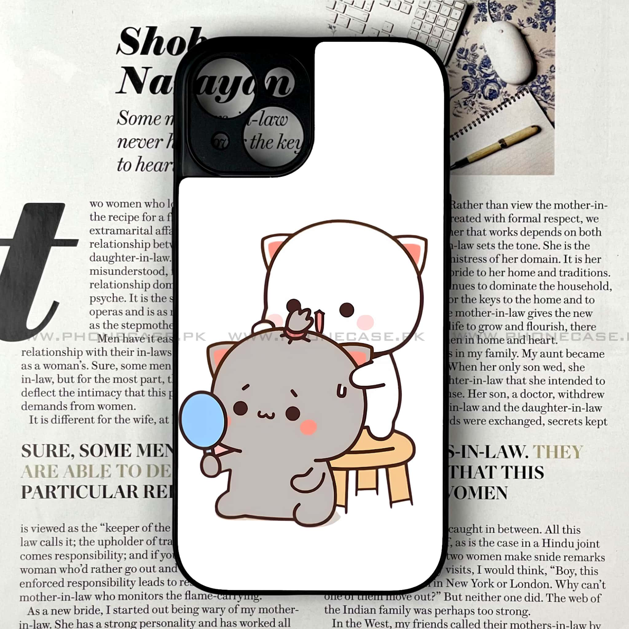 iPhone 15 - Cute BuBu DuDu Series - Premium Printed Glass soft Bumper shock Proof Case