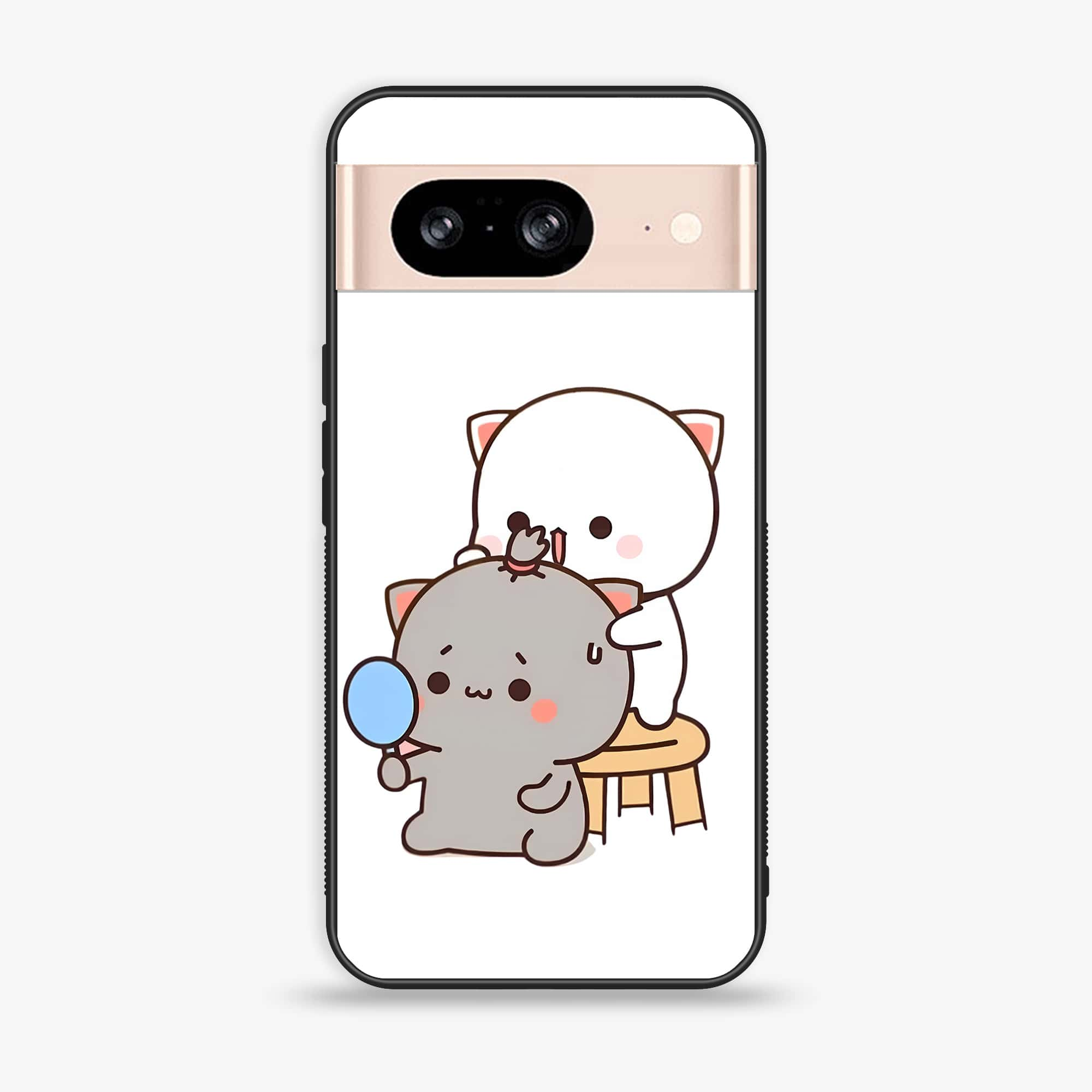 Google Pixel 8 - Cute BuBu DuDu Series - Premium Printed Glass soft Bumper shock Proof Case