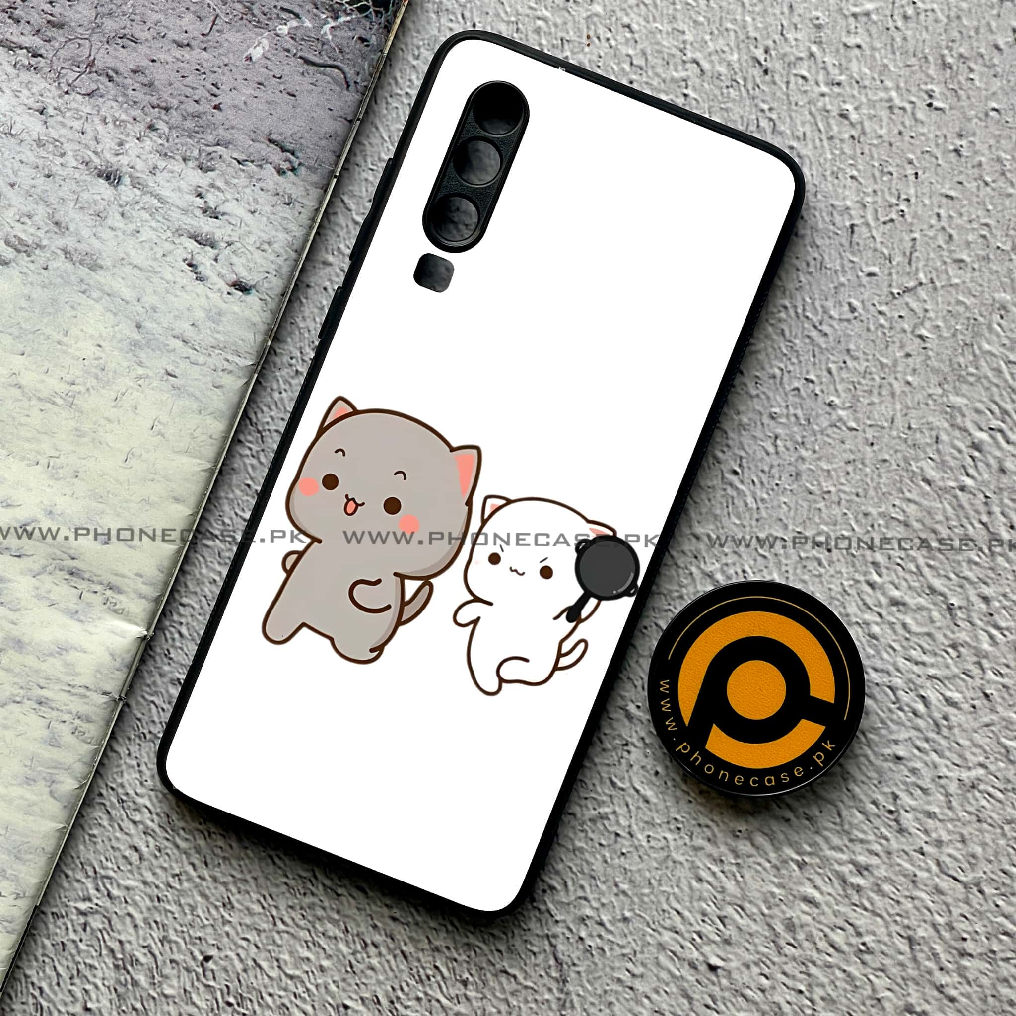 Huawei P30 - Cute BuBu DuDu Series - Premium Printed Glass soft Bumper shock Proof Case