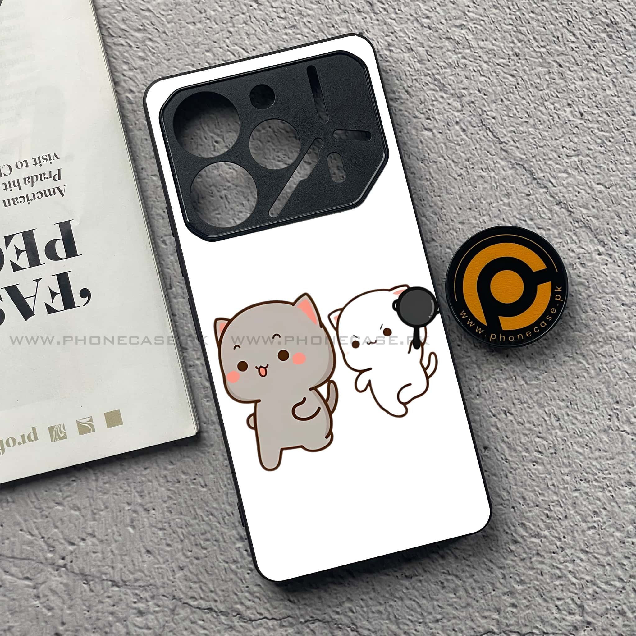 Tecno Pova 6 - Cute BuBu DuDu Series - Premium Printed Glass soft Bumper shock Proof Case