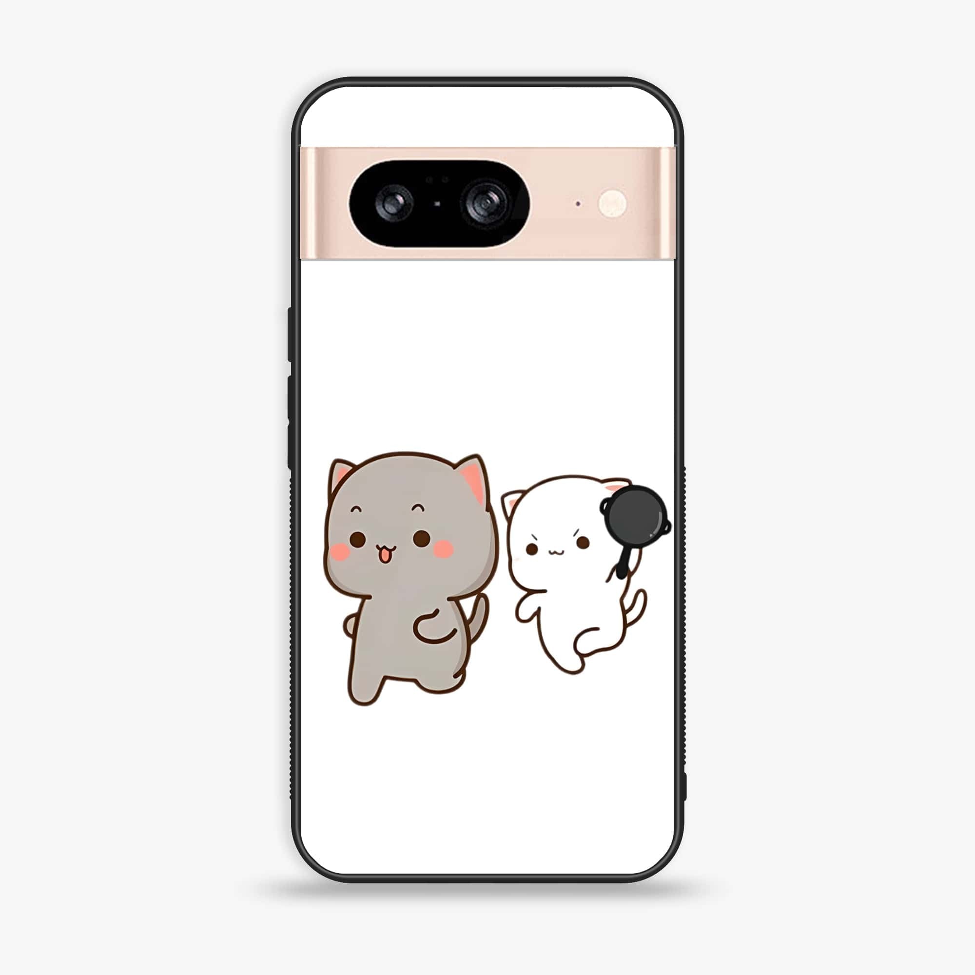 Google Pixel 8 - Cute BuBu DuDu Series - Premium Printed Glass soft Bumper shock Proof Case