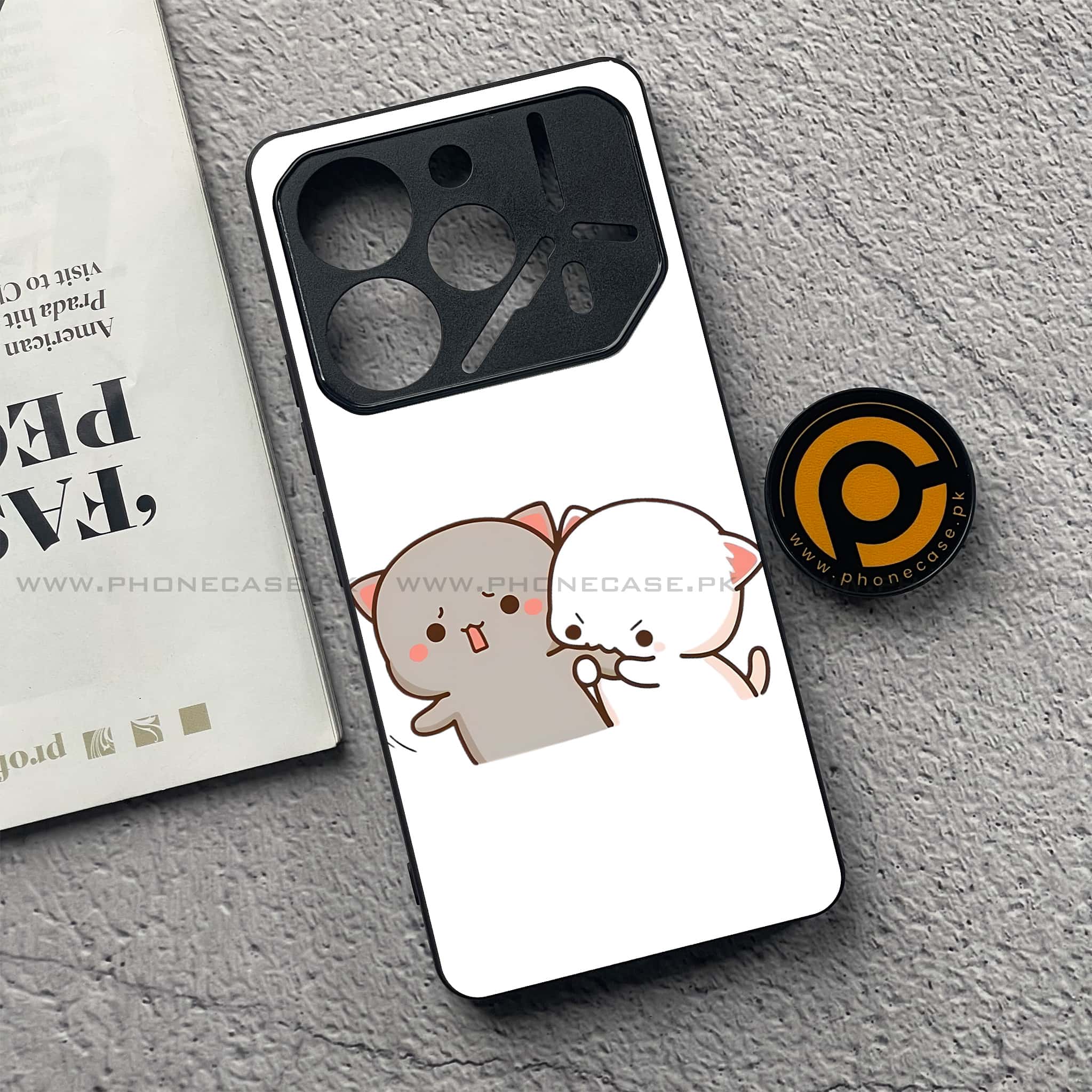 Tecno Pova 6 - Cute BuBu DuDu Series - Premium Printed Glass soft Bumper shock Proof Case